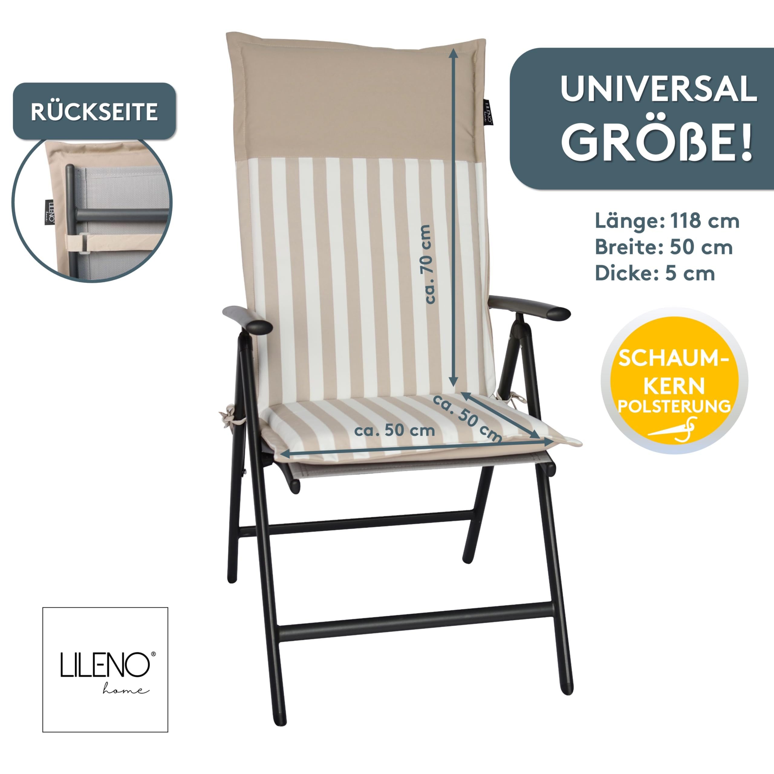 LILENO HOME Hochlehnerauflage Gartenstuhl Auflage, bequeme günstig online kaufen