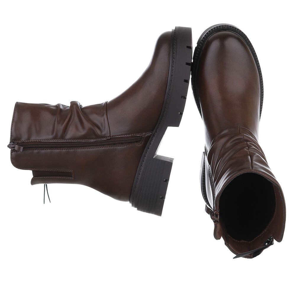 Ital-Design Modische Stiefeletten mit geschopftem Schaft für Damen Stiefele günstig online kaufen