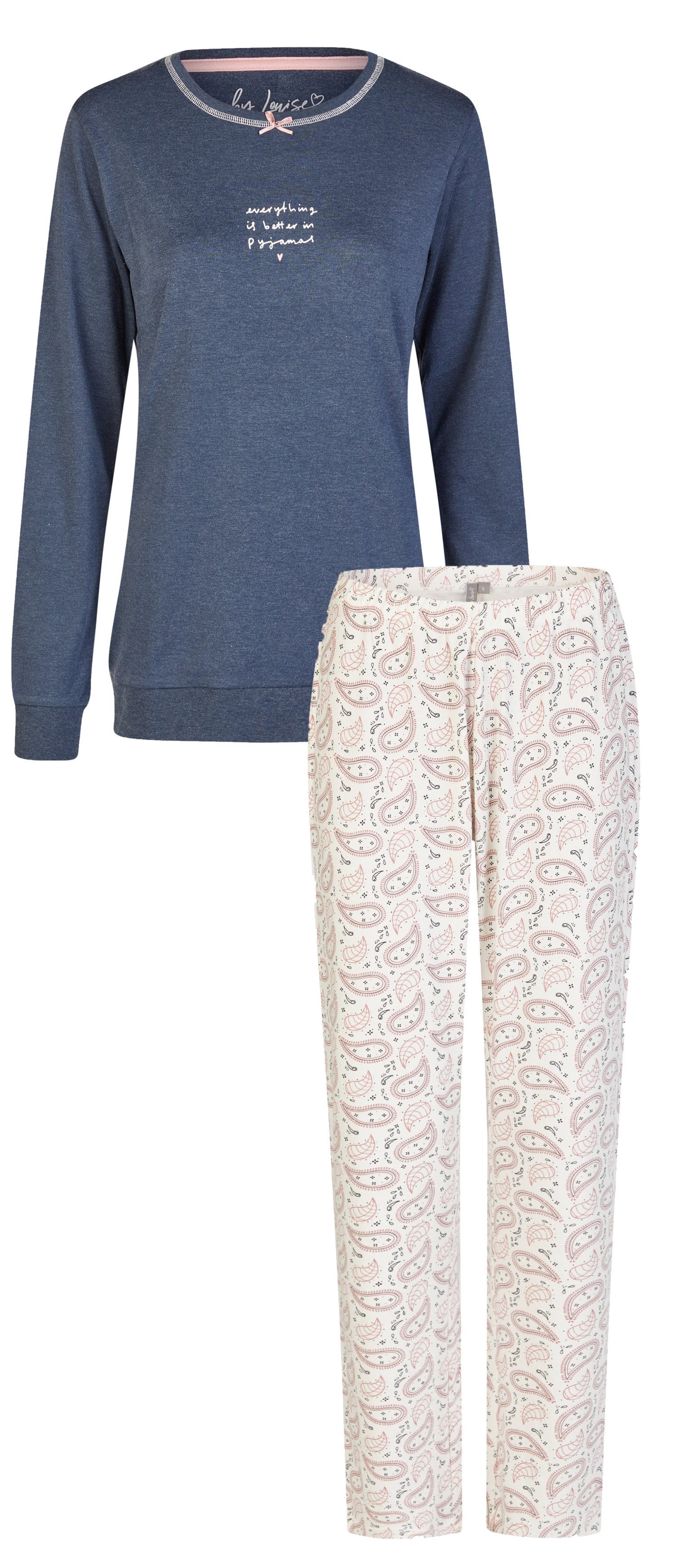 By Louise Schlafanzug Damen Pyjama lang (2 tlg) Modisches Design günstig online kaufen