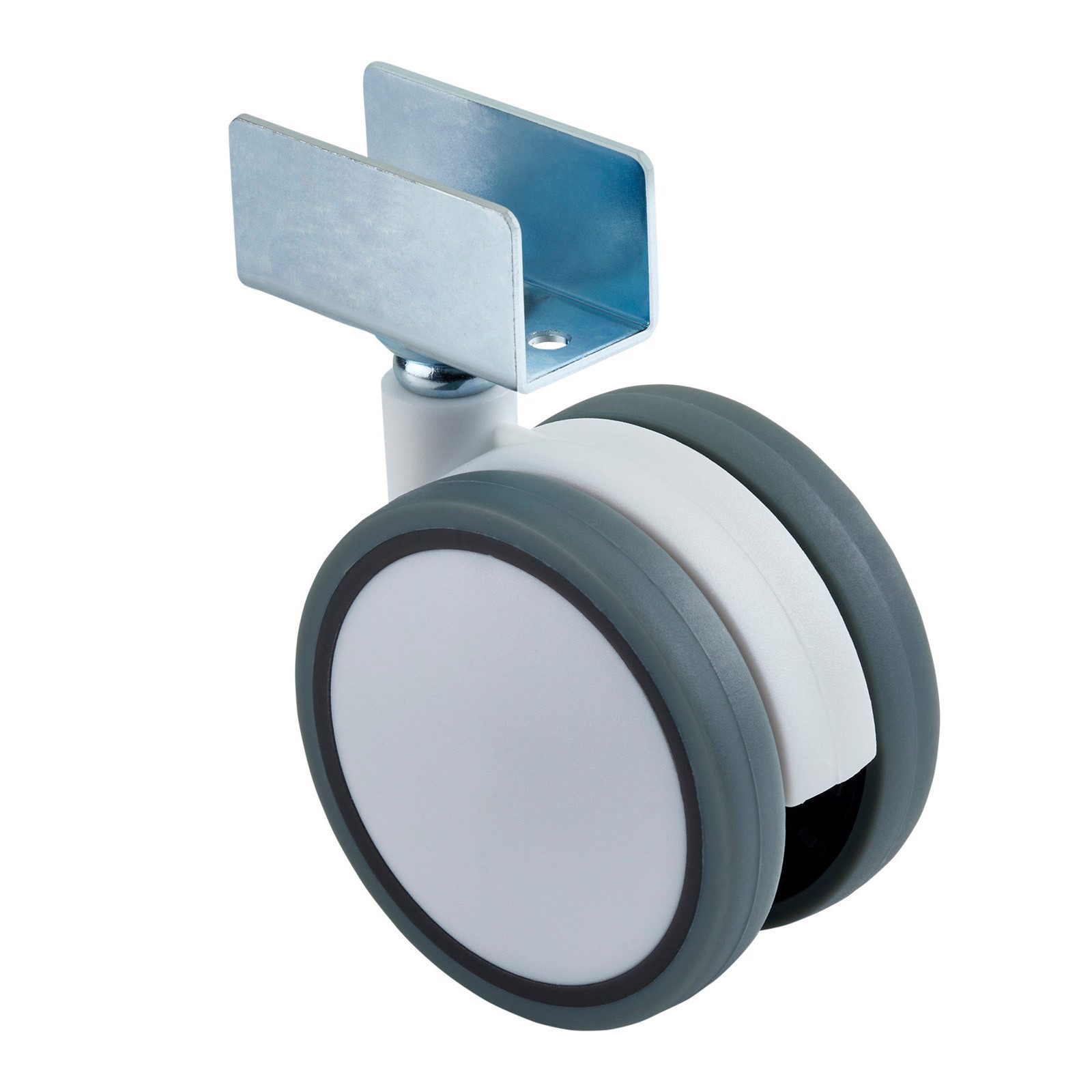 Möbelrolle Hamm Ø 63 mm, Höhe 74,5 mm, U-Profil für 19 mm Wandstärke