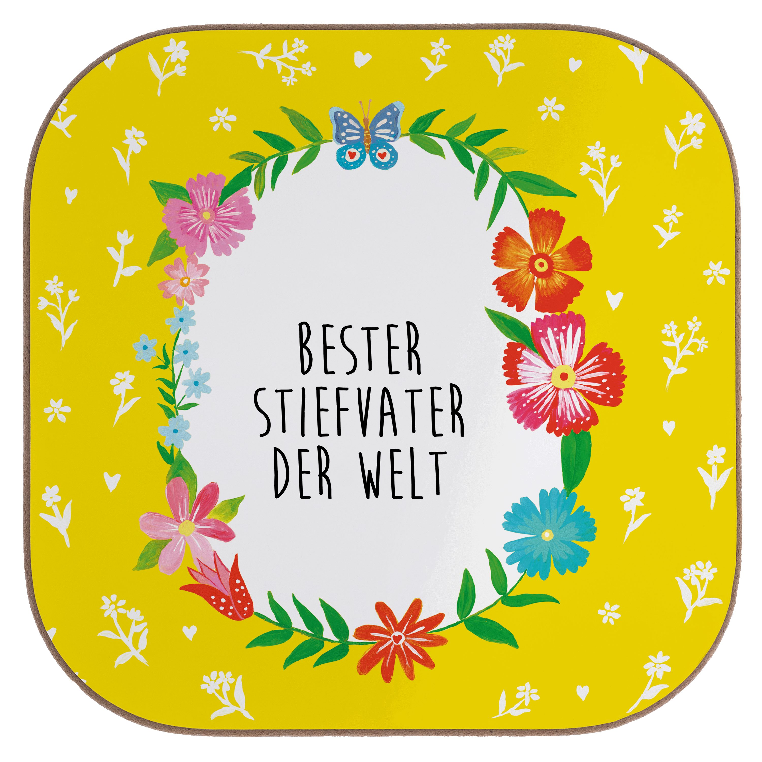 Panda Stiefvater Glasuntersetzer, & Vati, Mrs. Dad, - - Geträ, Mr. 1-tlg. Getränkeuntersetzer Mann, Geschenk, Weiß