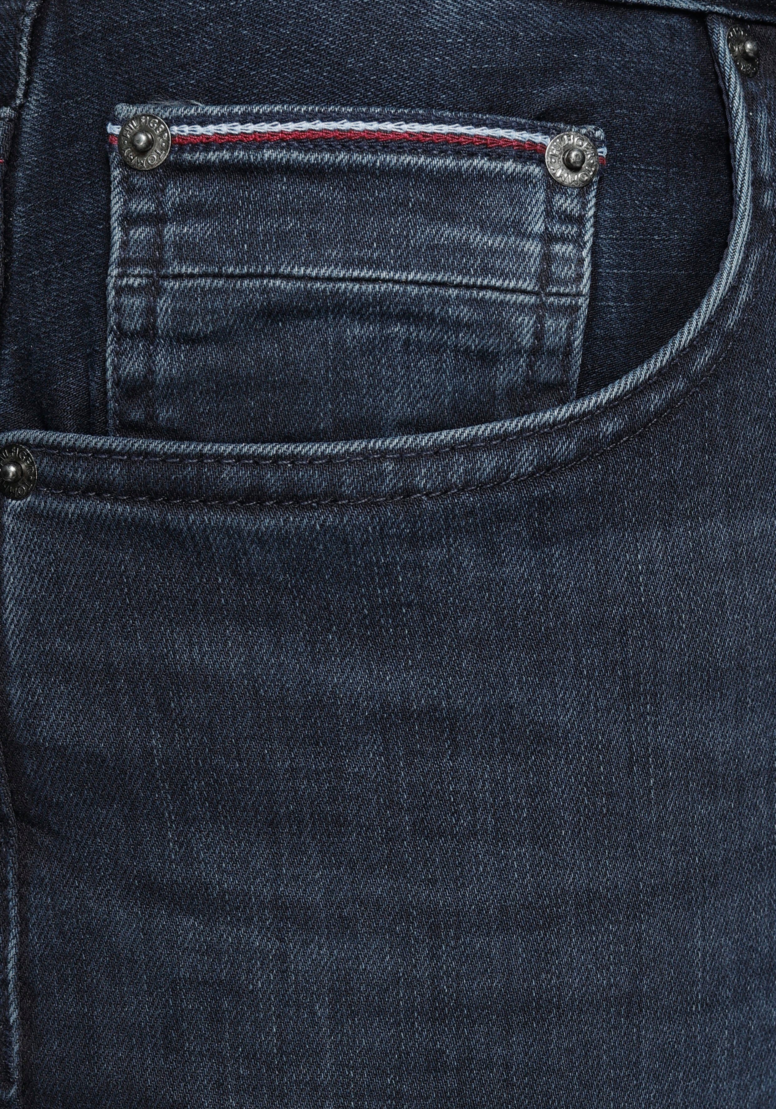 extra Bleecker black iowa Baumwoll-Denim Tommy Stretch, mit blue bequem Slim-fit-Jeans Hilfiger