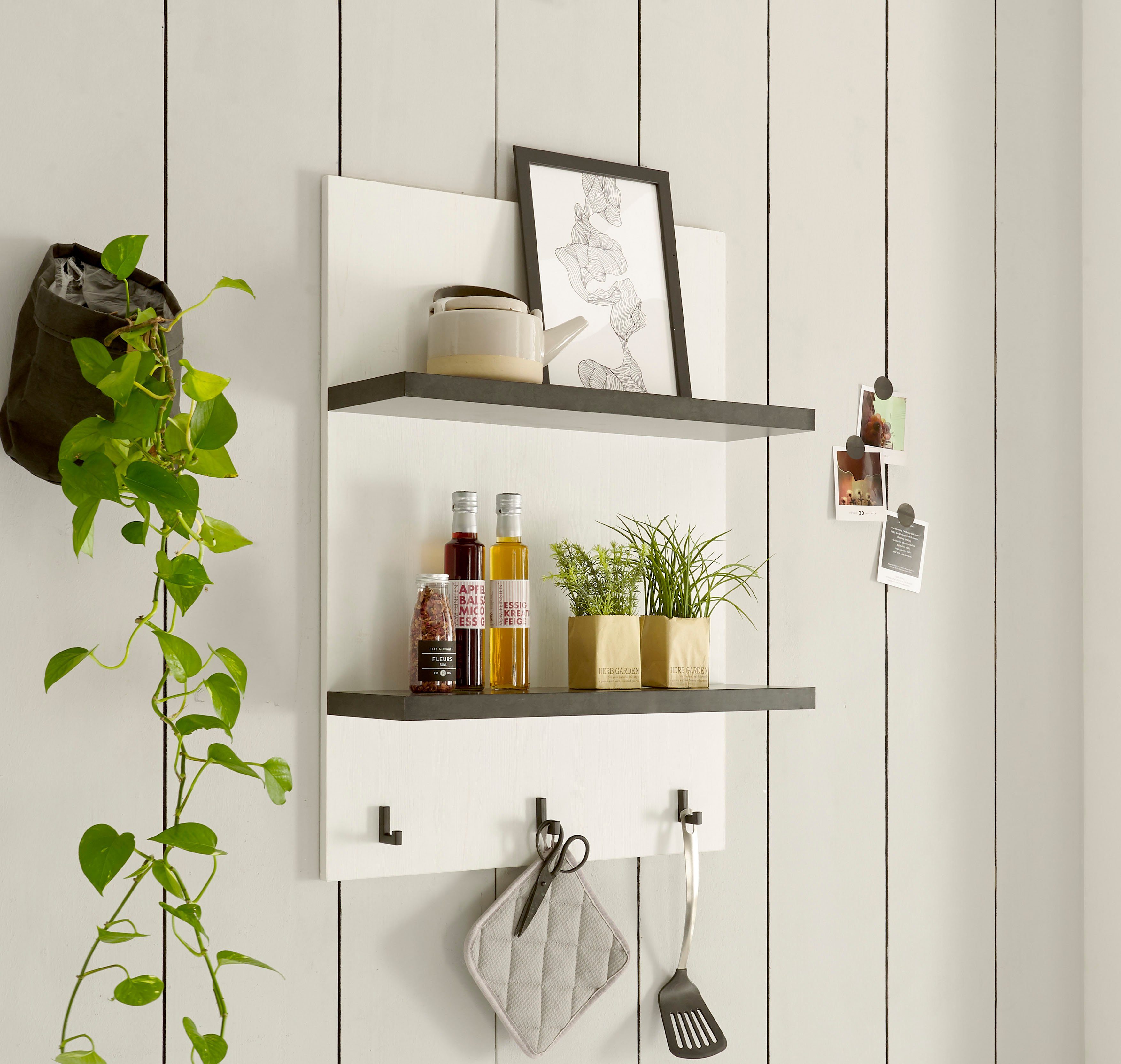 Home affaire Wandregal Sherwood, Breite 60 cm, in modernem Holz Dekor, 28 m günstig online kaufen