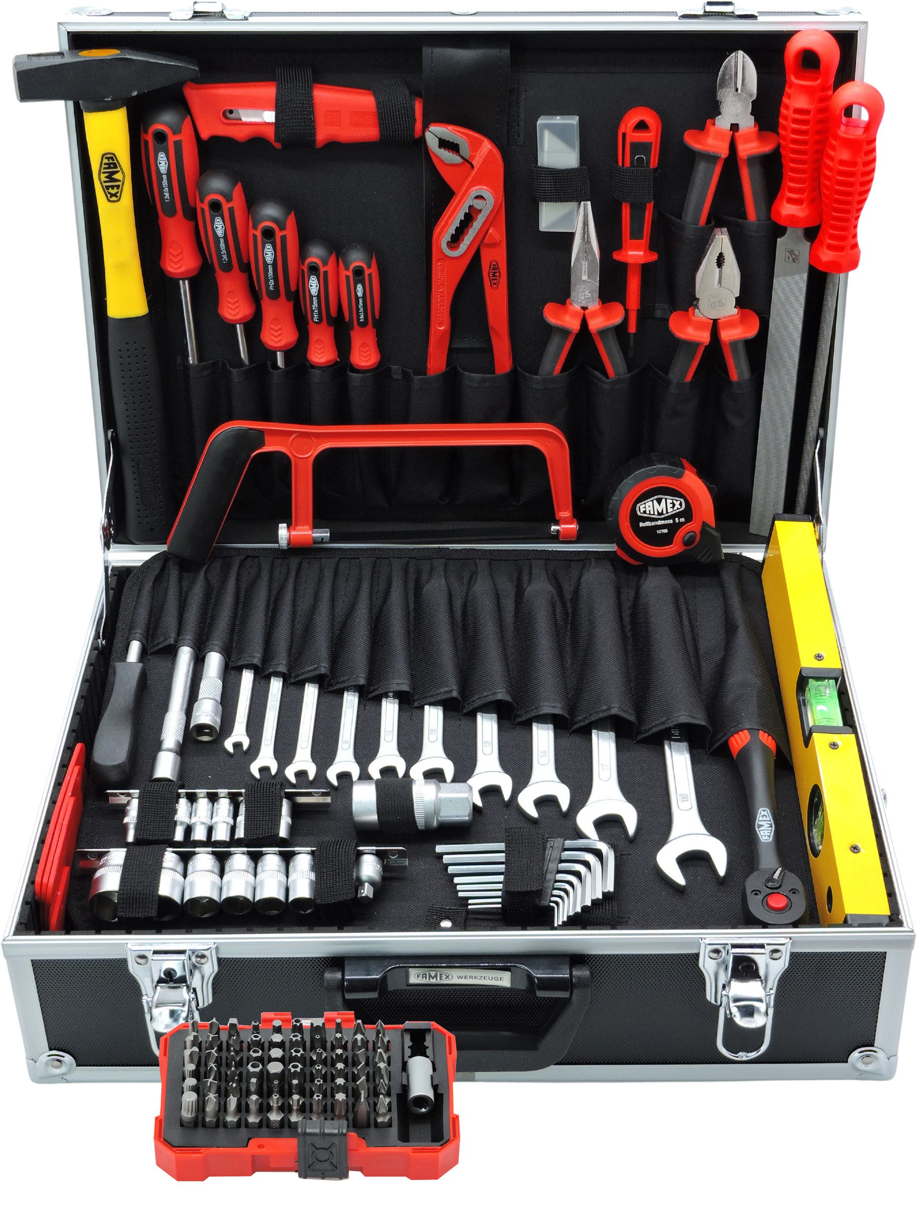 FAMEX Werkzeugset 755-57 Werkzeugkoffer bestückt, (Werkzeugkasten, 164-tlg. günstig online kaufen