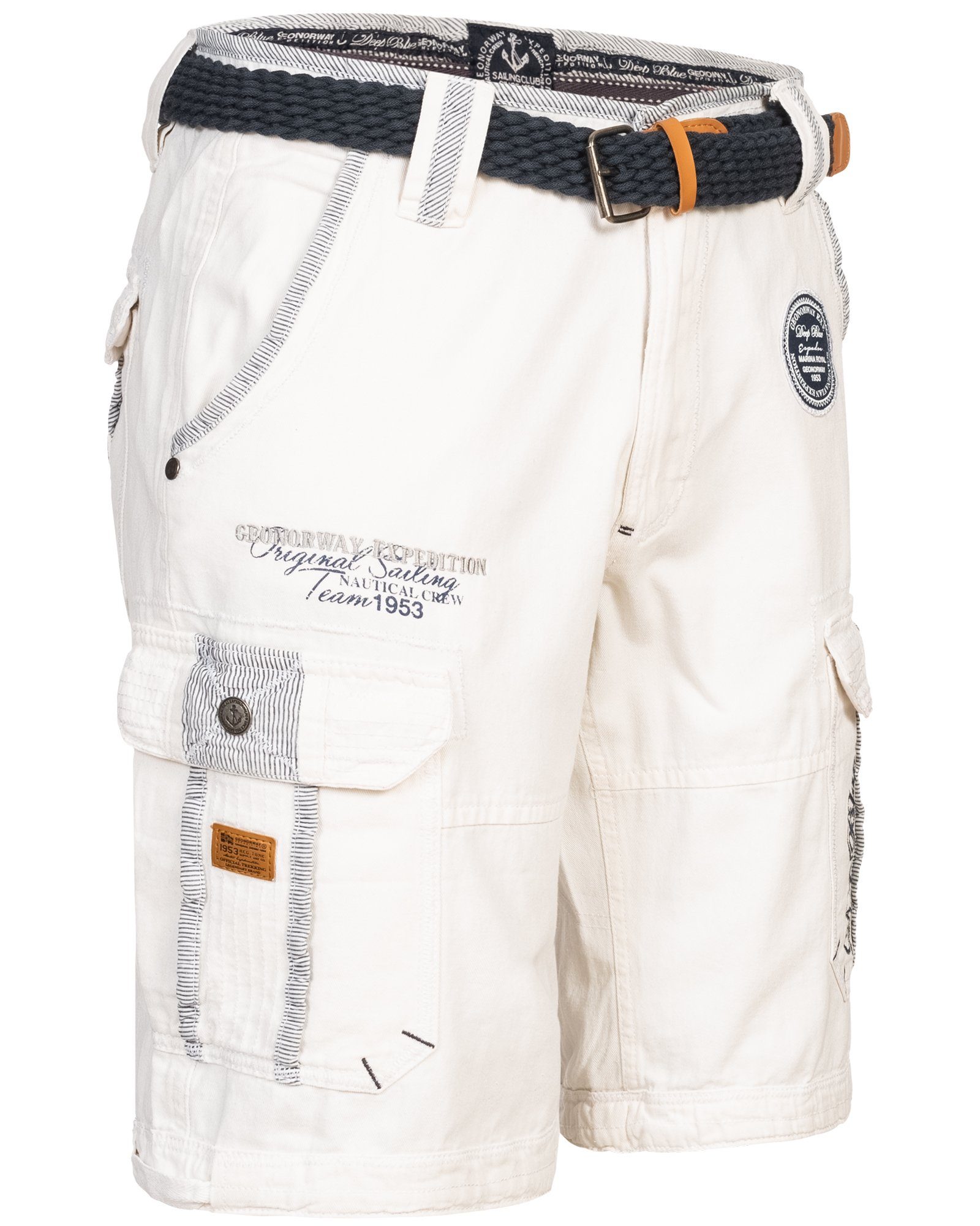 Geographical Norway Shorts Herren Cargo Shorts Kurze Hose Short Bermuda Knielang Sommer + Gürtel – Bild 3 von 5
