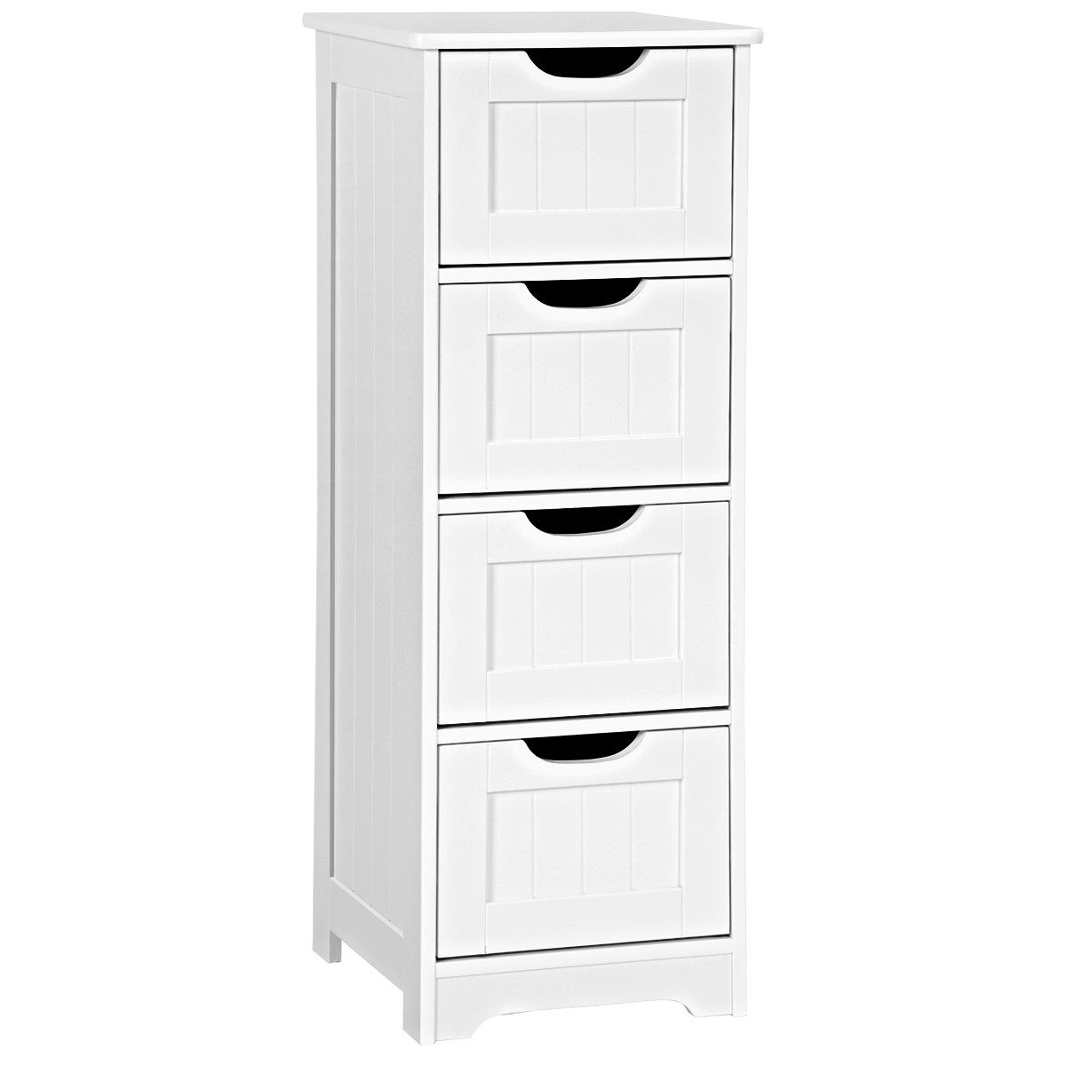 COSTWAY Badkommode Badezimmerschrank, 4 Schubladen