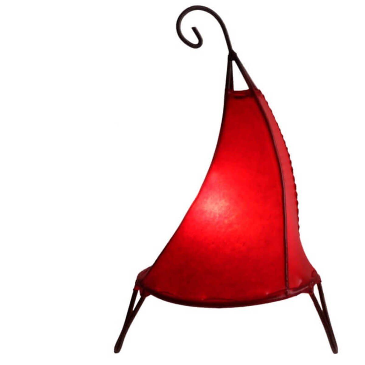 Stehlampe Rot Lederlampe marokkanische Tissir SIMANDRA einfarbig, ohne Leuchtmittel