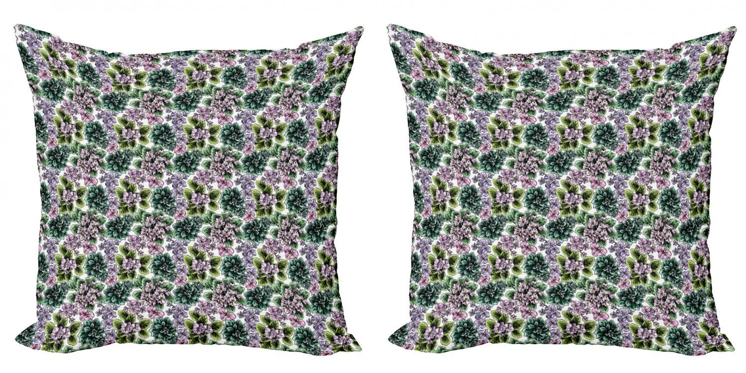 Kissenbezüge Modern Accent Doppelseitiger Digitaldruck, Abakuhaus (2 Stück), Blumen Violet Pfingstrosen