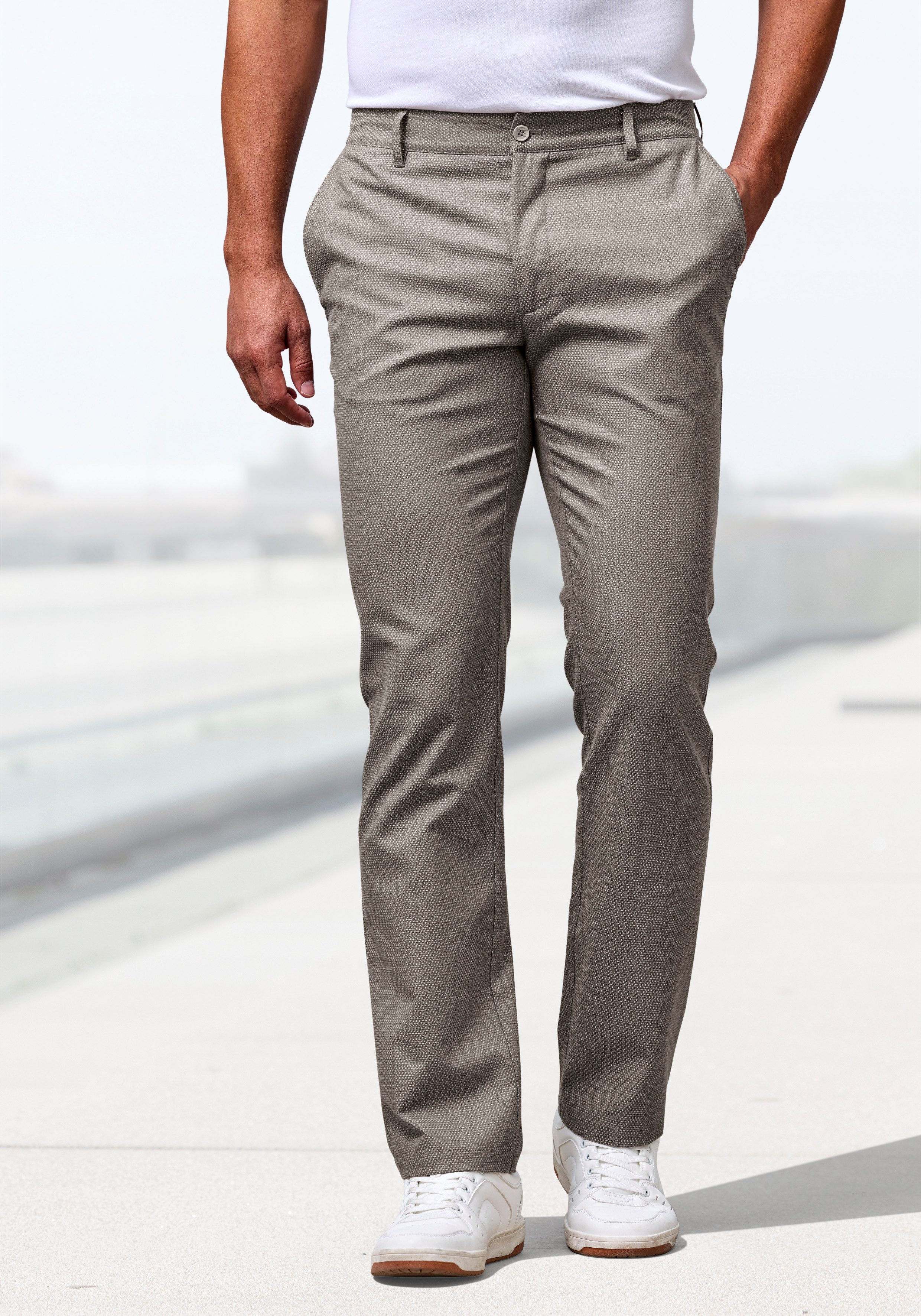 H.I.S Stoffhose aus leicht elastischer Struktur-Qualität bequeme Hose in 3 Längen: 30 & 32 & 34