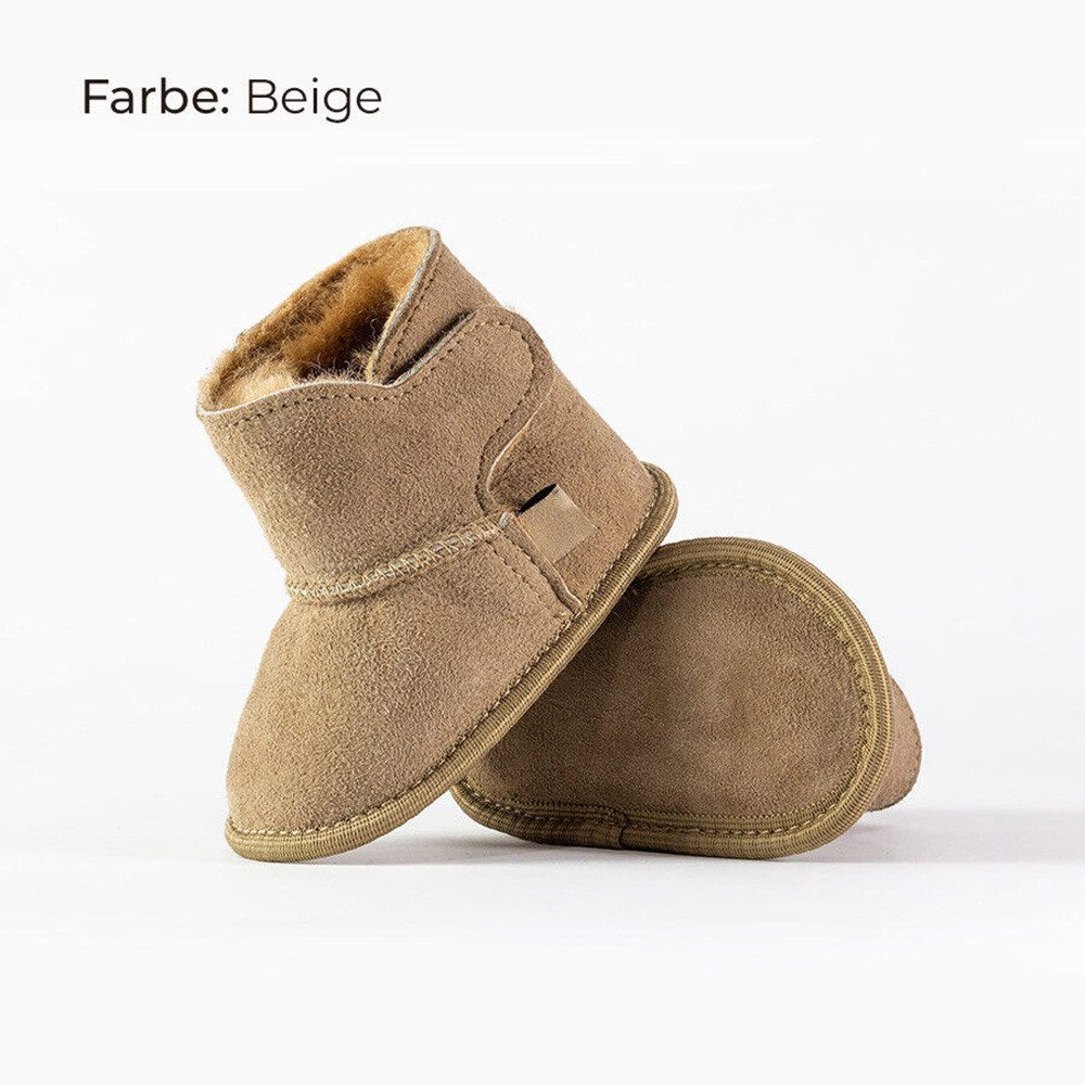 Provellus Kinder Hausschuhe Merinoschaffell Leder Baby S-L Warm Weich Hausschuh