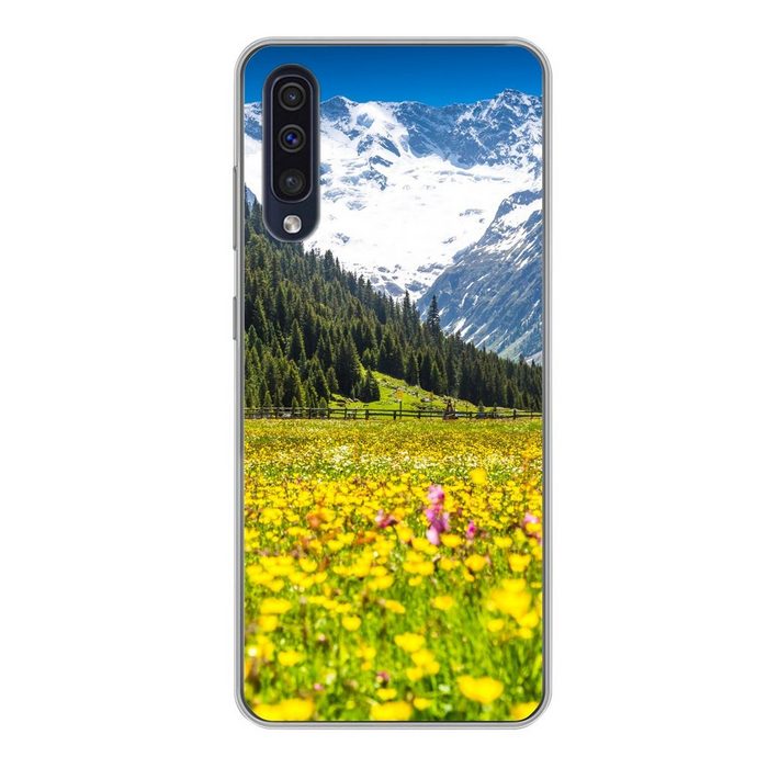 MuchoWow Handyhülle Blumen - Mons - Gelb Handyhülle Samsung Galaxy A50 Smartphone-Bumper Print Handy