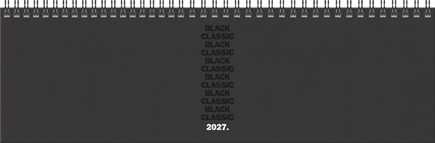 BRUNNEN Querkalender BRUNNEN Querterminbuch 774 2027 Black Classic, 326×102 mm, Kunststoff