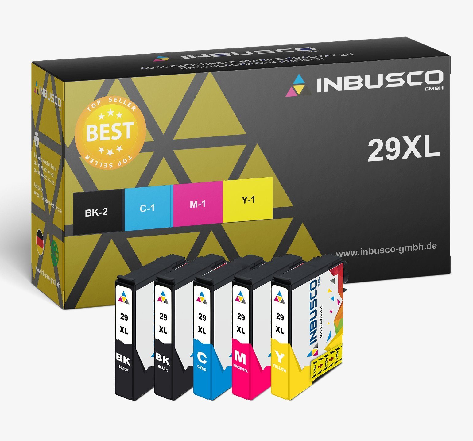 Inbusco 29 XL Drucker Patronen kompatibel für EPSON XP332 Tintenpatrone