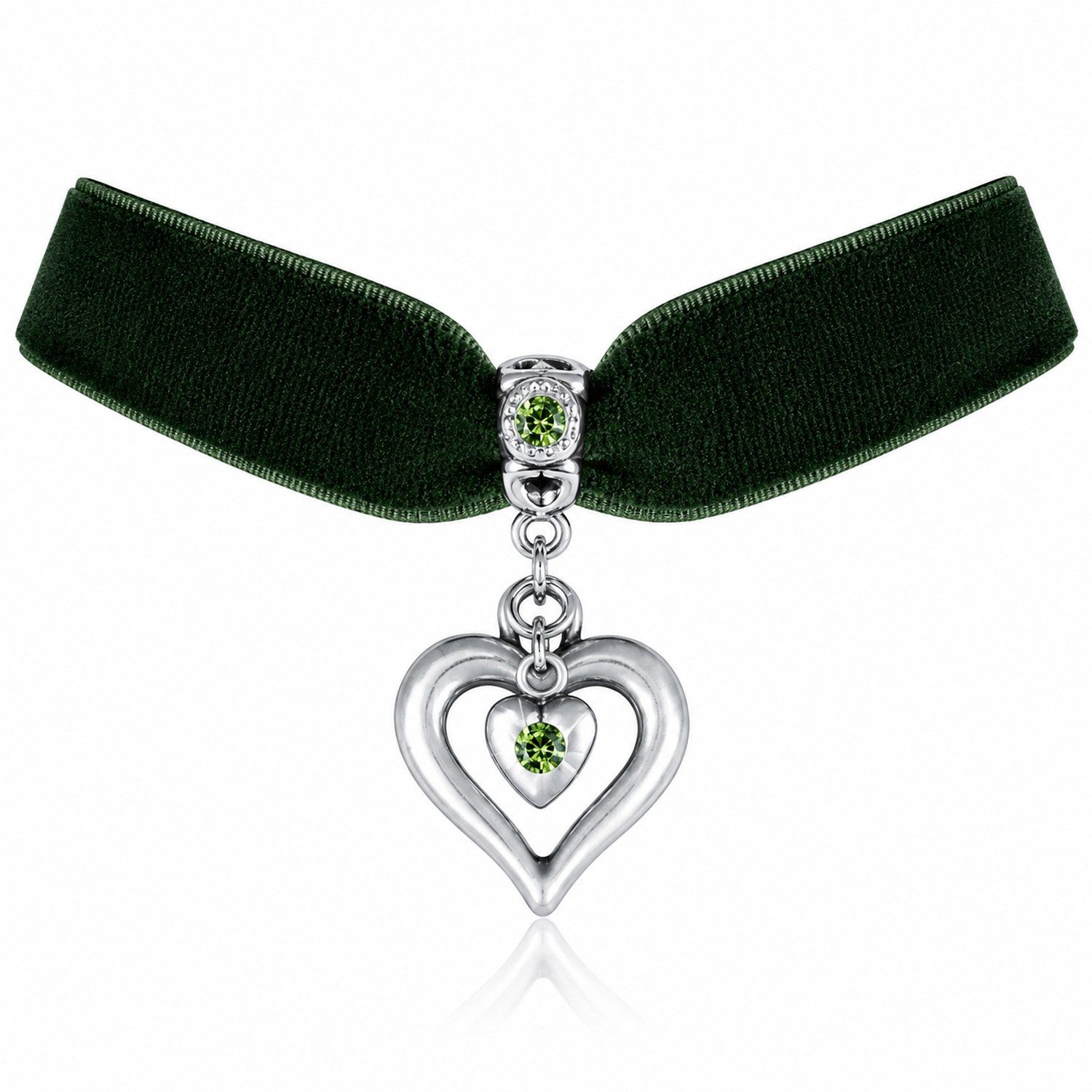 LUISIA® Kette mit Anhänger LUISIA® Samt Kropfband 'Heart in Heart', Halskett