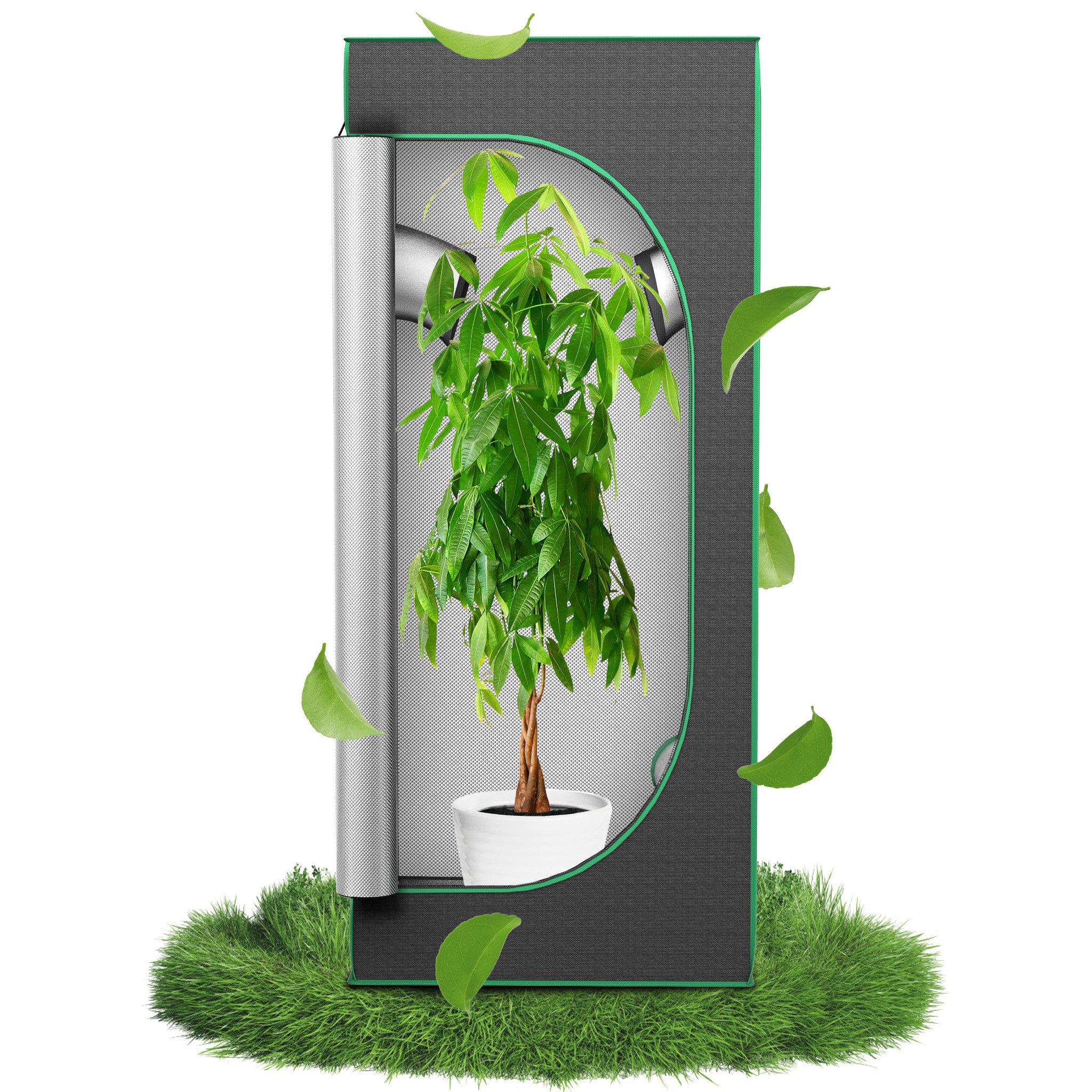 FIVMEN Gewächshaus Grow Zelt, Grow Tent Growschrank für Pflanzen Zuchtzelt, Garten Anzucht Gemüse Kräuter Grow Schrank, Indoor Anbauzelt