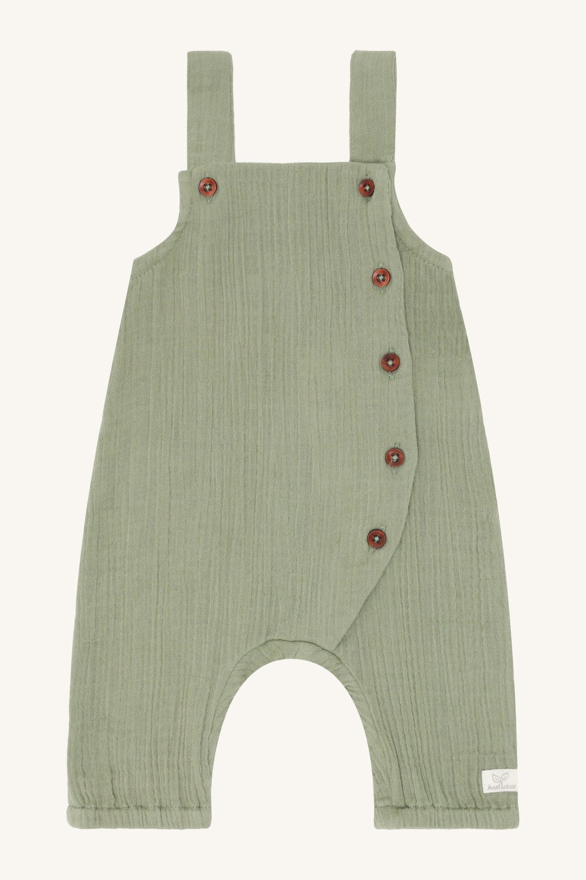 Latzhose Atmungsaktiver Baby Overall mit Knöpfen und Trägern, Sommer Strampler