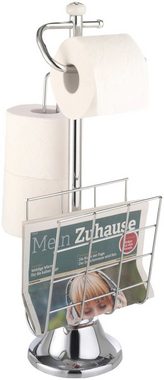 axentia Toilettenpapierhalter, mit Ersatzrollenhalter und Zeitschriftenhalter, stehend
