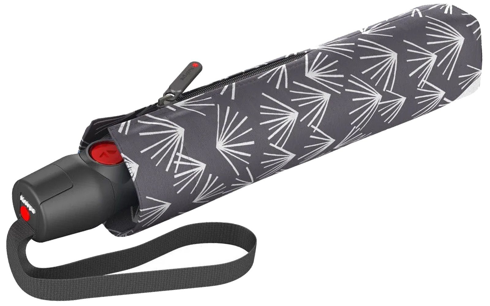 grau, Nuno UV-Schutz Taschenregenschirm Knirps® Beschichtung Auf-Zu-Automatik Duomatic mit Kasa mit umweltfreundlicher T.200 und