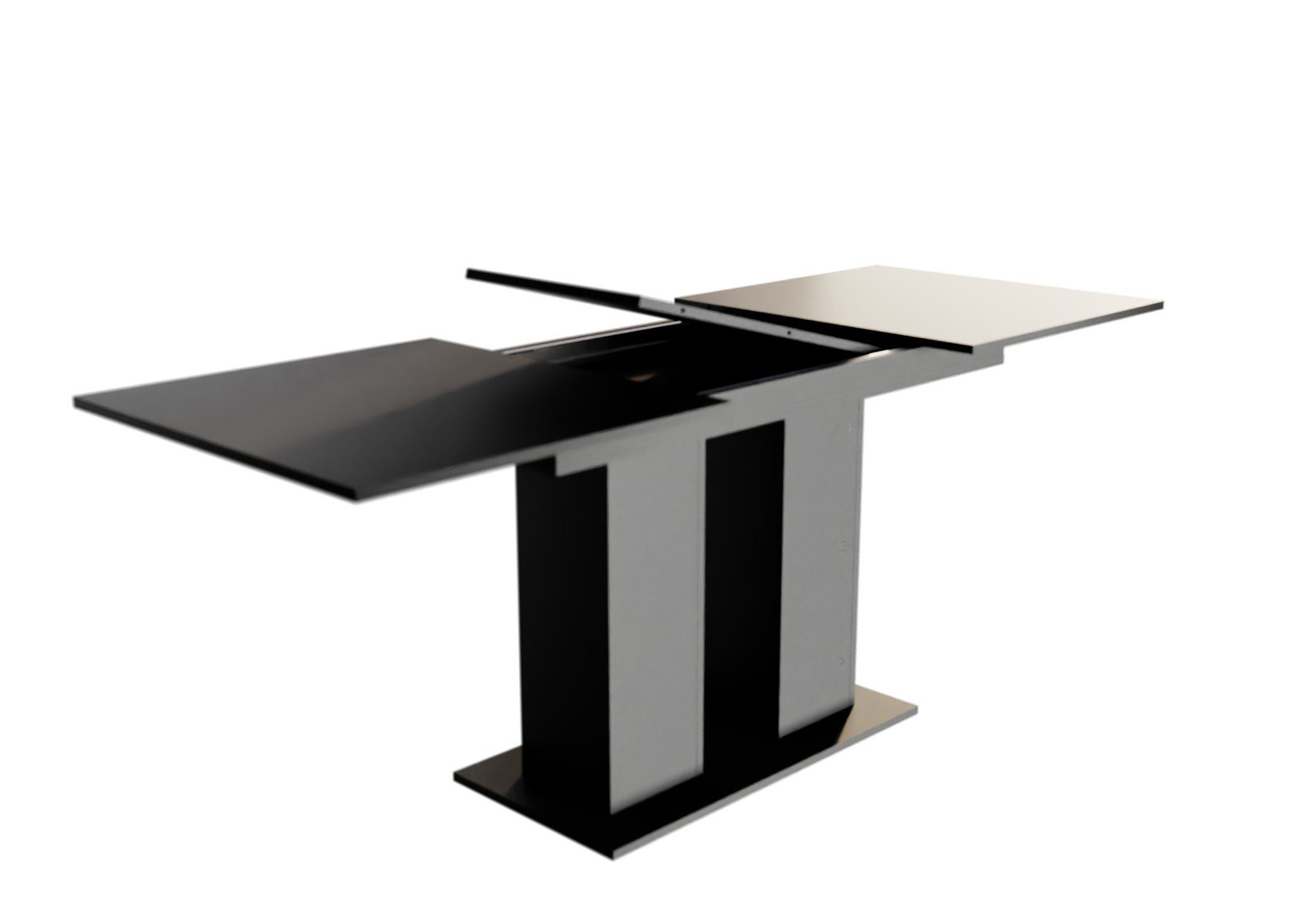 Schwarz 196x142cm mit ausziehbarer XL“ Möbel Fun Eckbankgruppe matt, Tisch Eckbankgruppe Größe „BLAKE Tisch