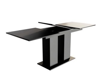 Fun Möbel Essgruppe Essgruppe CAROS mit 4 Stühlen und Tisch DANTE Schwarz matt, (5-tlg), ausziehbarer Tisch