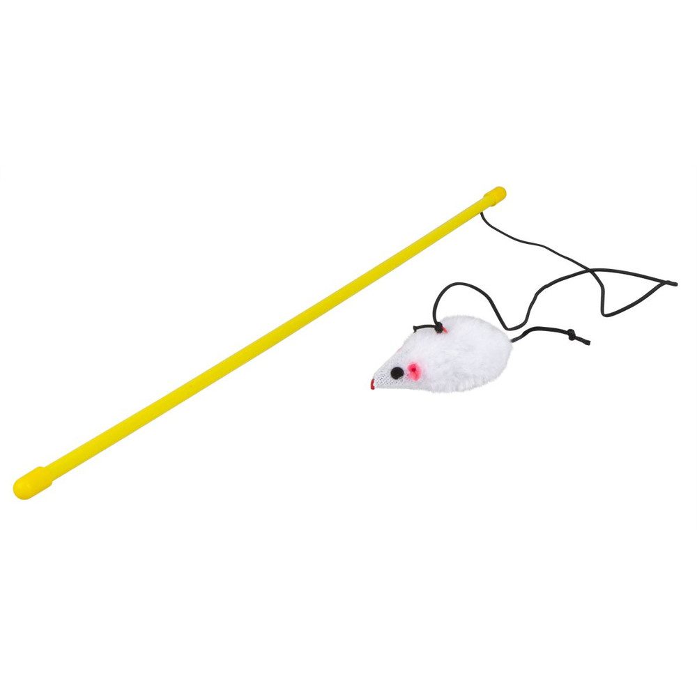 Tier-Beschäftigungsspielzeug Katzenspielzeug - Spielangel mit Maus - ca. 46 cm