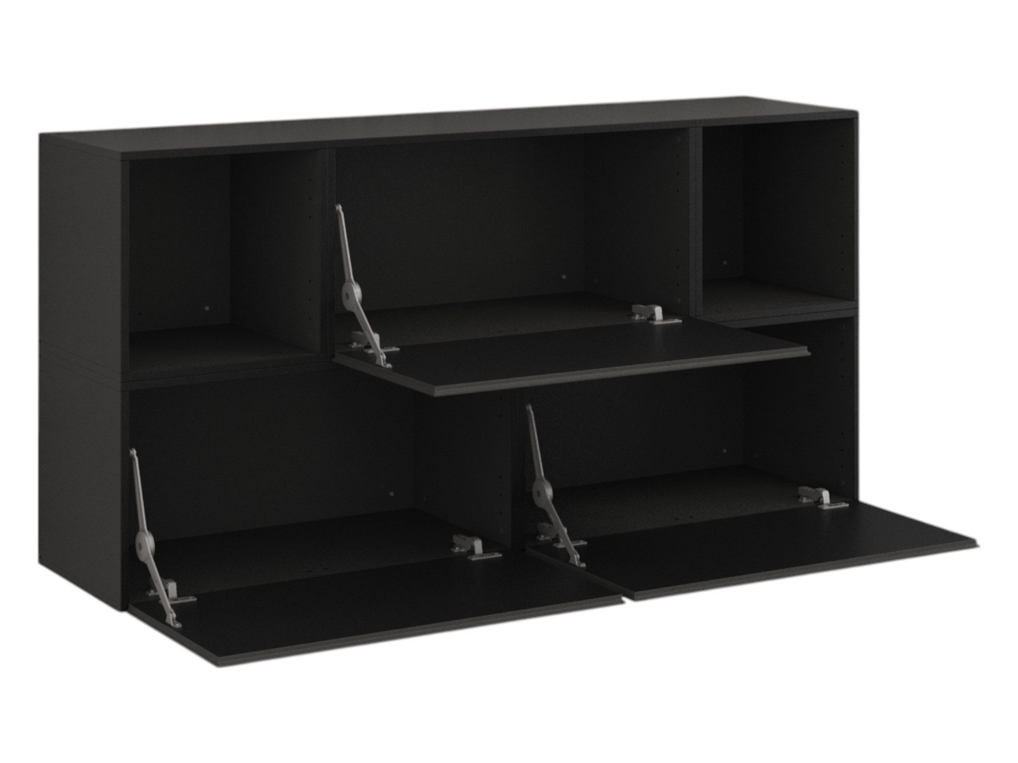 moebel-dich-auf Sideboard VARIANTO 2 (5 tlg., 152 cm breit, Sideboard bestehend aus 3x Schränken mit Klappe und 2x Regal), stehend und hängend