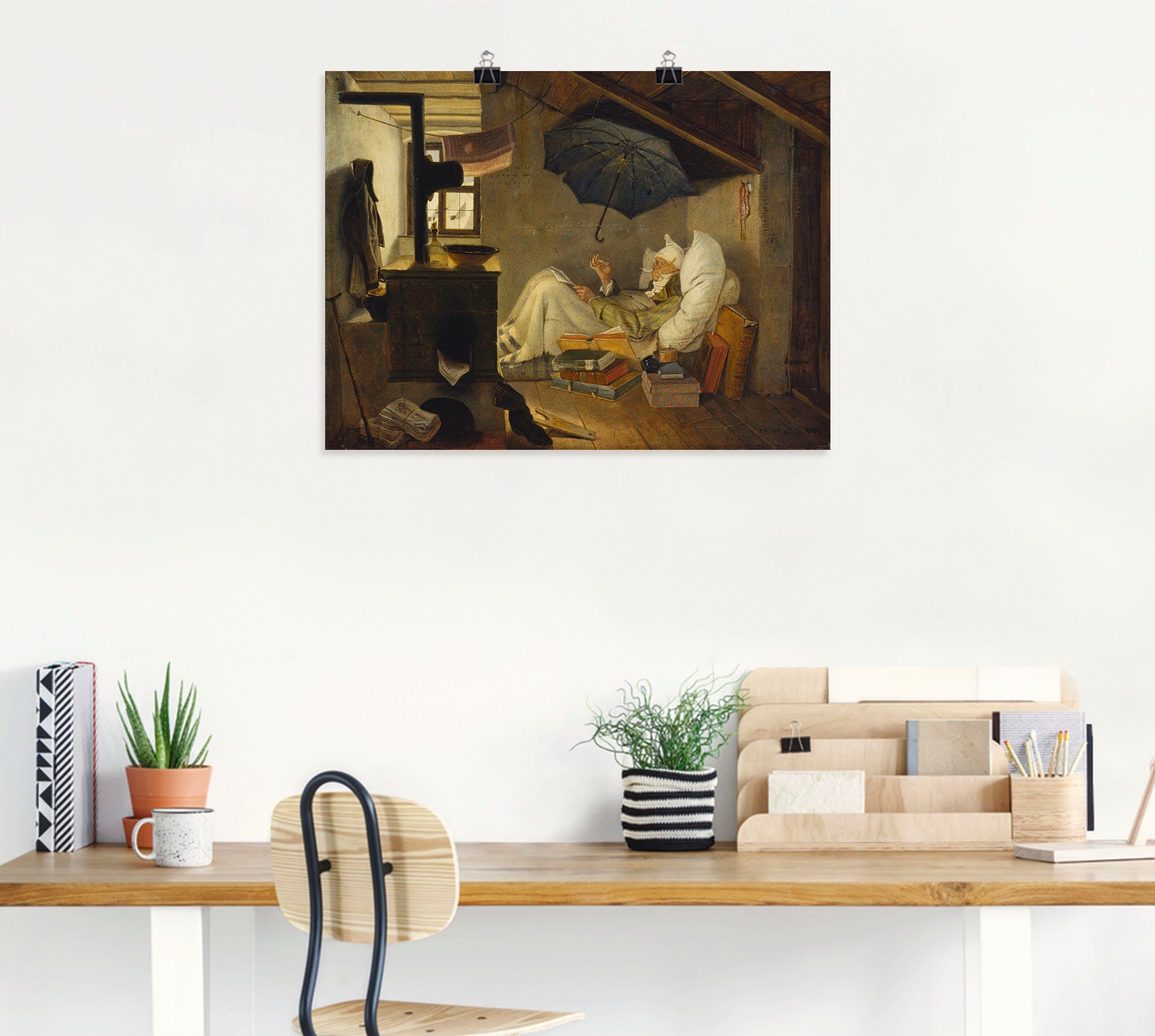 Artland Wandbild Der arme Poet. 1839, Mann (1 St), als Leinwandbild, Poster in verschied. Größen