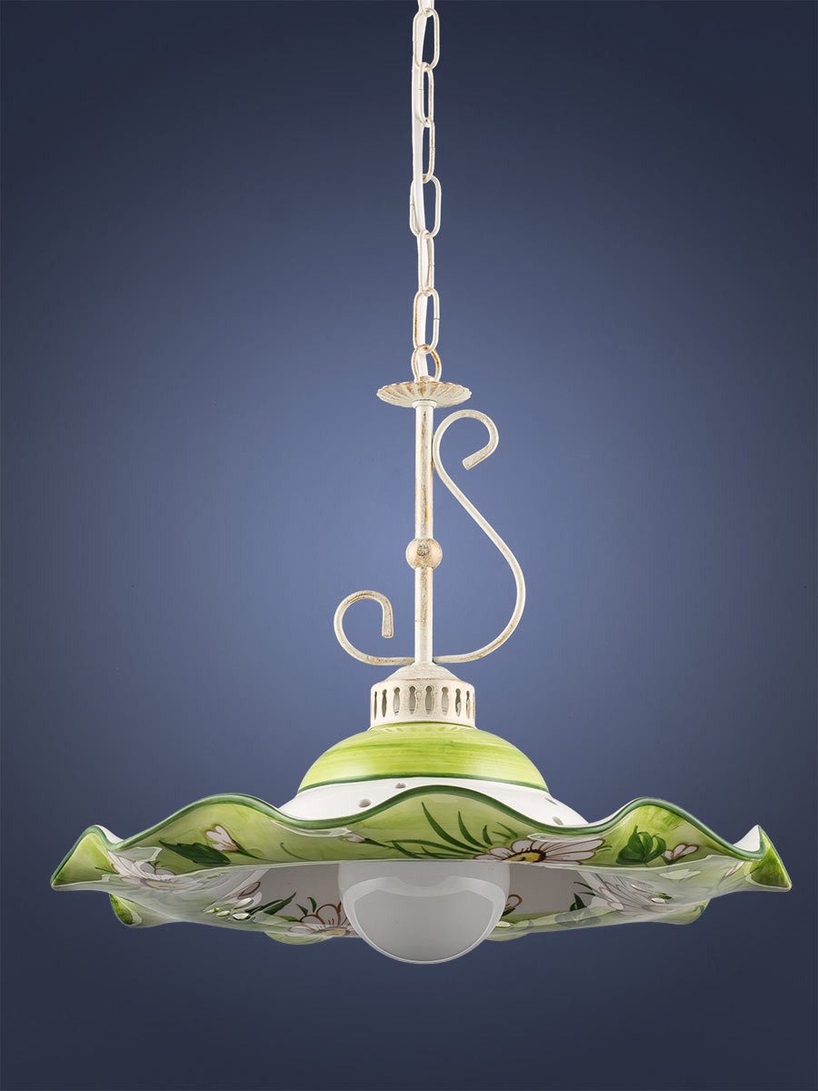 Helios Leuchten Pendelleuchte Küchenlampe Keramik, Keramiklampe, Deckenlampe, Hängelampe, für Esstisch Küche, handgefertigt handbemalt