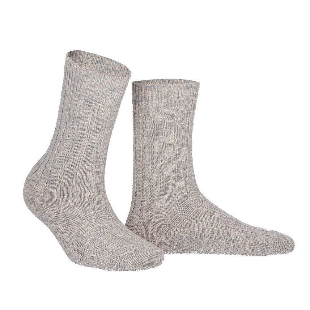 Wilox Langsocken BOOT-Socke für Damen (1-Paar) aus hautfreundlicher BIO Baumwolle Silber