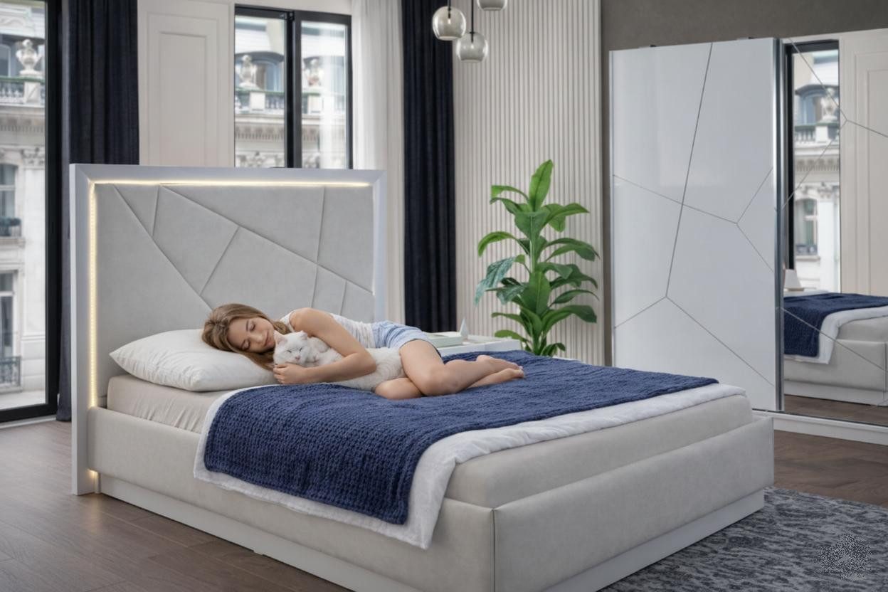 JVmoebel Schlafzimmer-Set Stilvolles 2-teiliges Schlafzimmer-Set für modernen Schlafkomfort, (2-tlg), Made in Europa