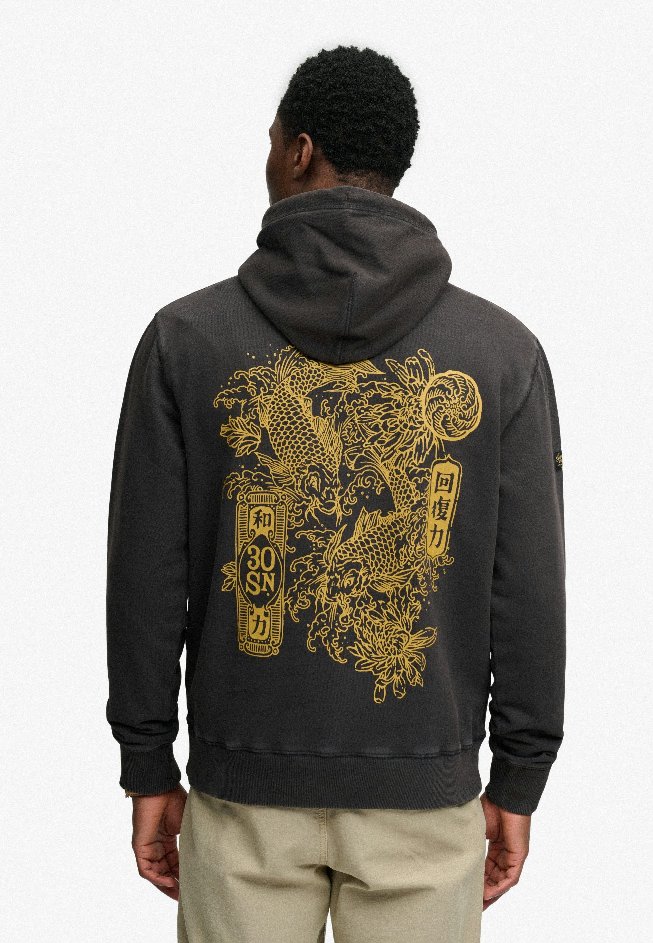 Superdry Kapuzensweatshirt TOKYO NARRATIVE LOOSE HOOD mit coolem Tattoo-Pri günstig online kaufen