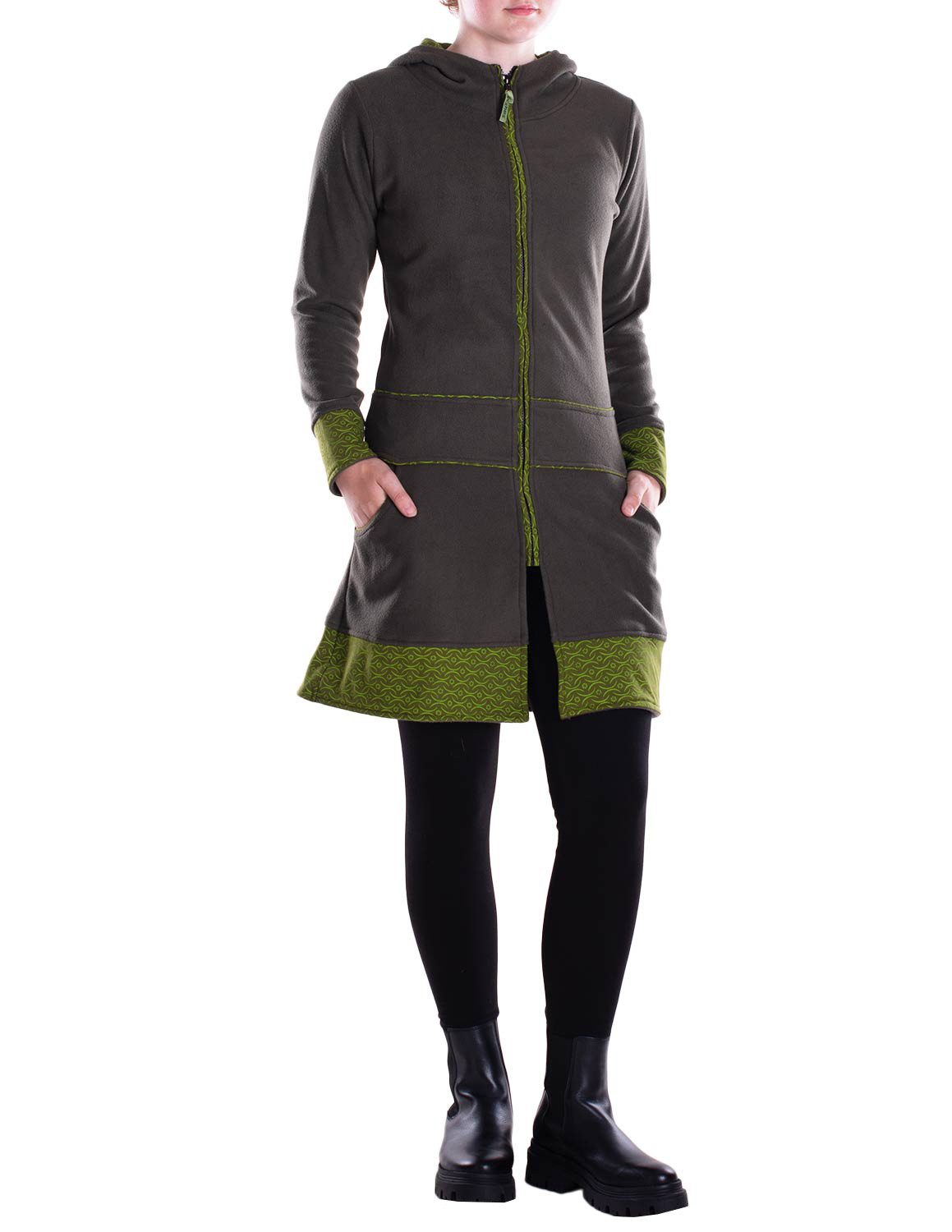 Vishes Kapuzenfleecejacke Lange Kapuzenjacke Damen Fleece günstig online kaufen