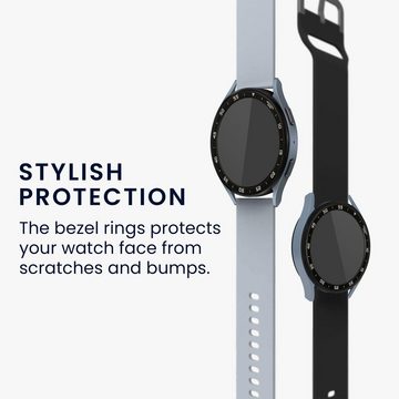 kwmobile Smartwatch-Hülle Schutzring für Samsung Galaxy Watch 5 (44mm) Fitnesstracker, Bezel Ring Lünette in Schwarz Silber