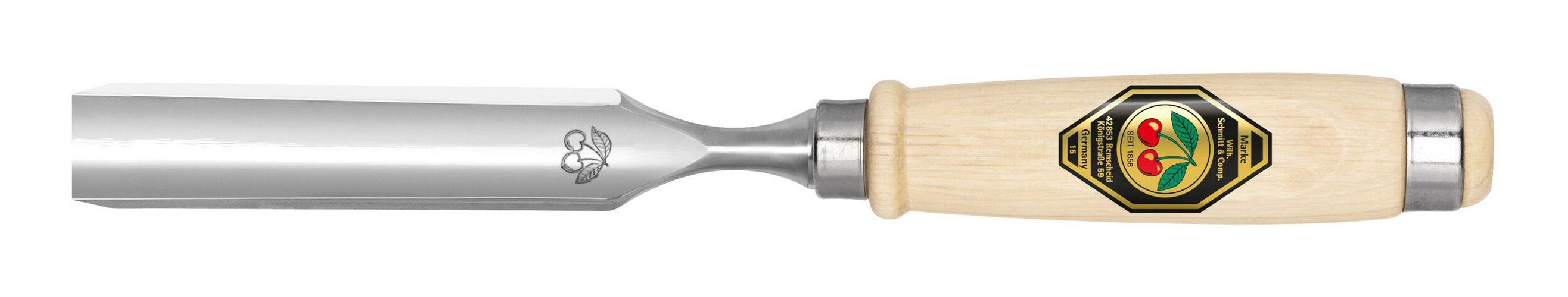 Kirschen Hohlbeitel, 12 mm mit abgeflachtem Weißbuchenheft