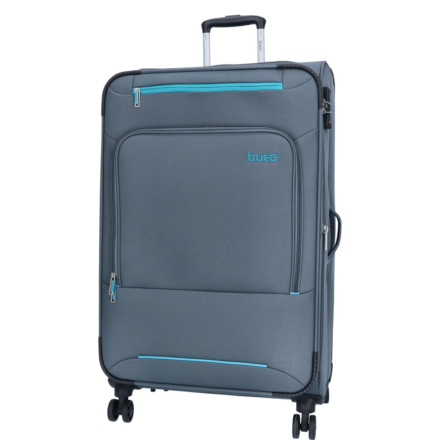 TheTrueC Koffer TheTrueC 4-Rad Trolley 79cm Grey-Blue Palma grey, 4 Rollen Rollen
