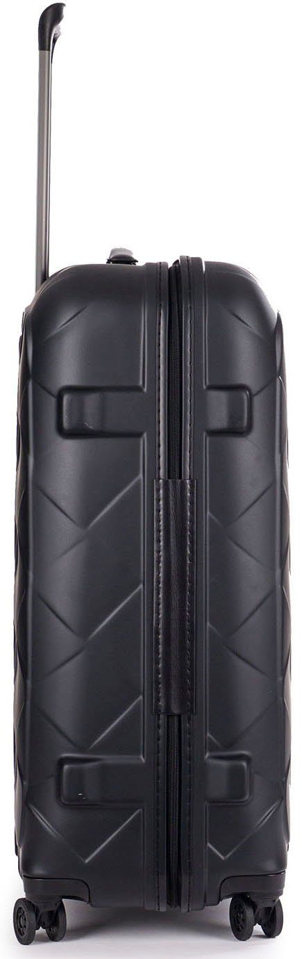 Stratic Hartschalen-Trolley Leather&More matt Rollen, black, NFC-Chip L, mit 4
