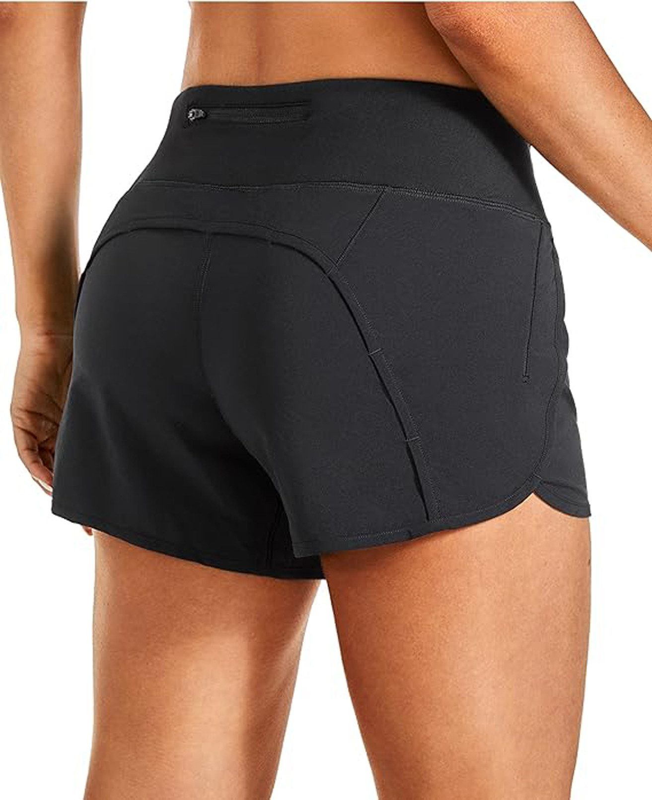 ZWY 2-in-1-Hose Radlerhose Damen Hohe Taille Kurze Sporthose Damen  Blickdicht Shorts
