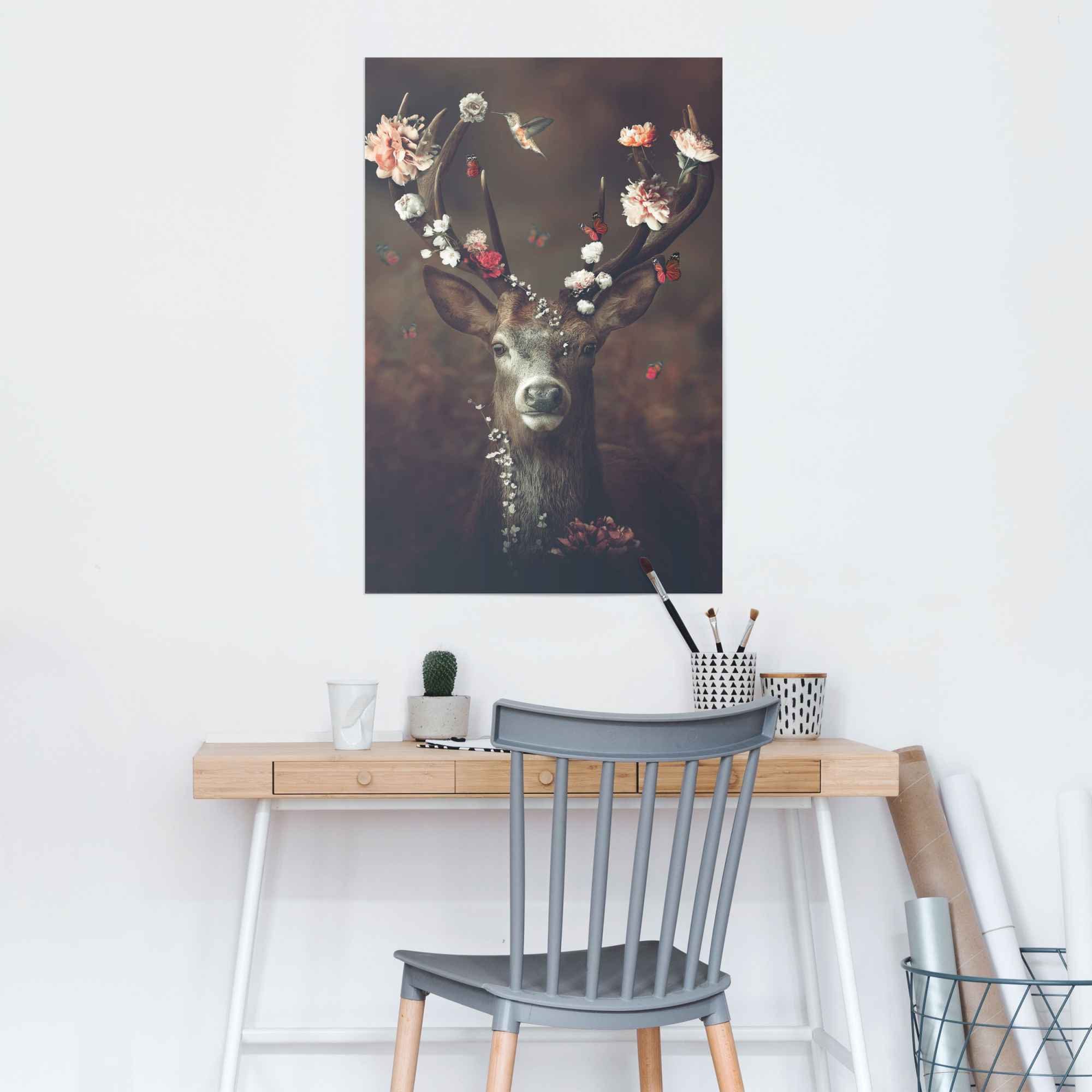 Reinders! Poster Hirsch Romantisch - Kolibri günstig online kaufen