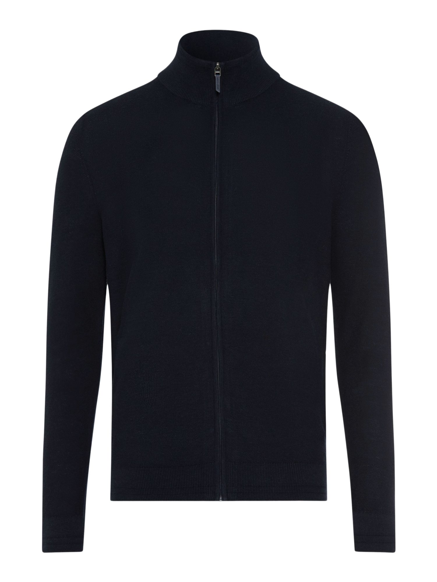 Brax Strickpullover schwarz,Casual,Baumwolle,Meliert,Stehkragen,Lang,Regular Fit