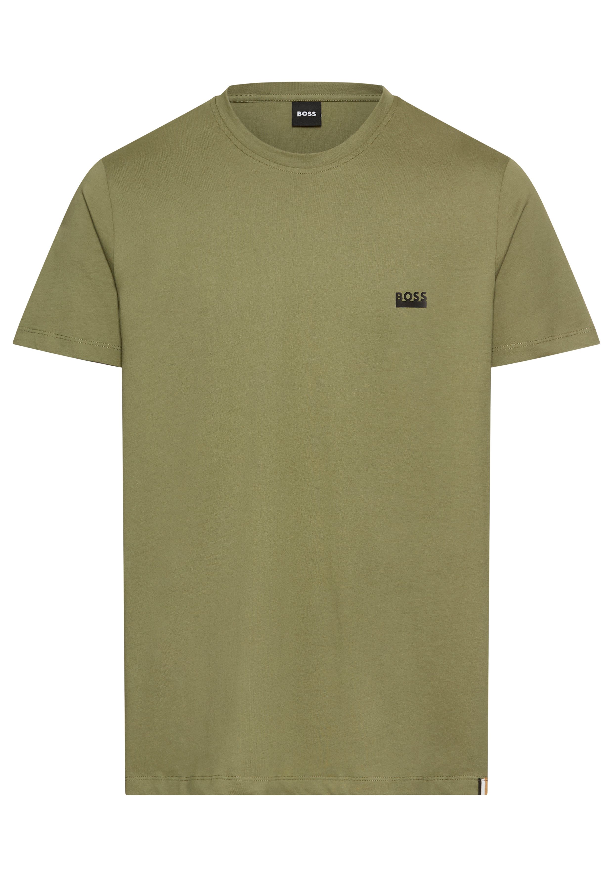 BOSS T-Shirt Rundhals, Jersey, kleines Logo, günstig online kaufen