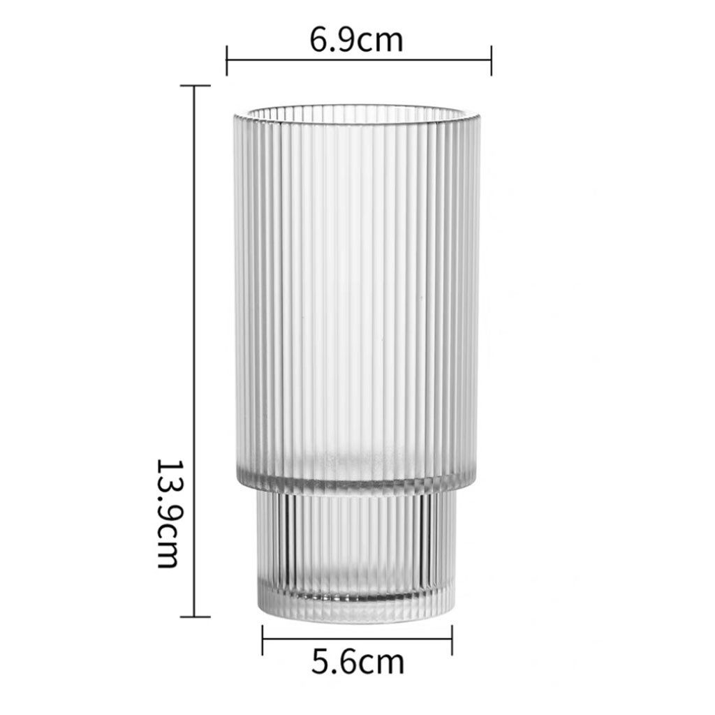 mixed24 Gläser-Set 4er Set Geriffelte Gläser 320ml inkl. Glashalm, ideal für Iced Matcha Latte, Latte Macchiato, Cocktails, Smoothies