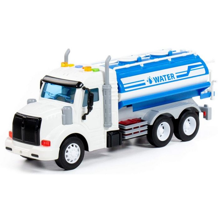 Polesie Spielzeug-LKW Tankwagen PROFI blau Schwungrad Fahrzeug Licht Sou