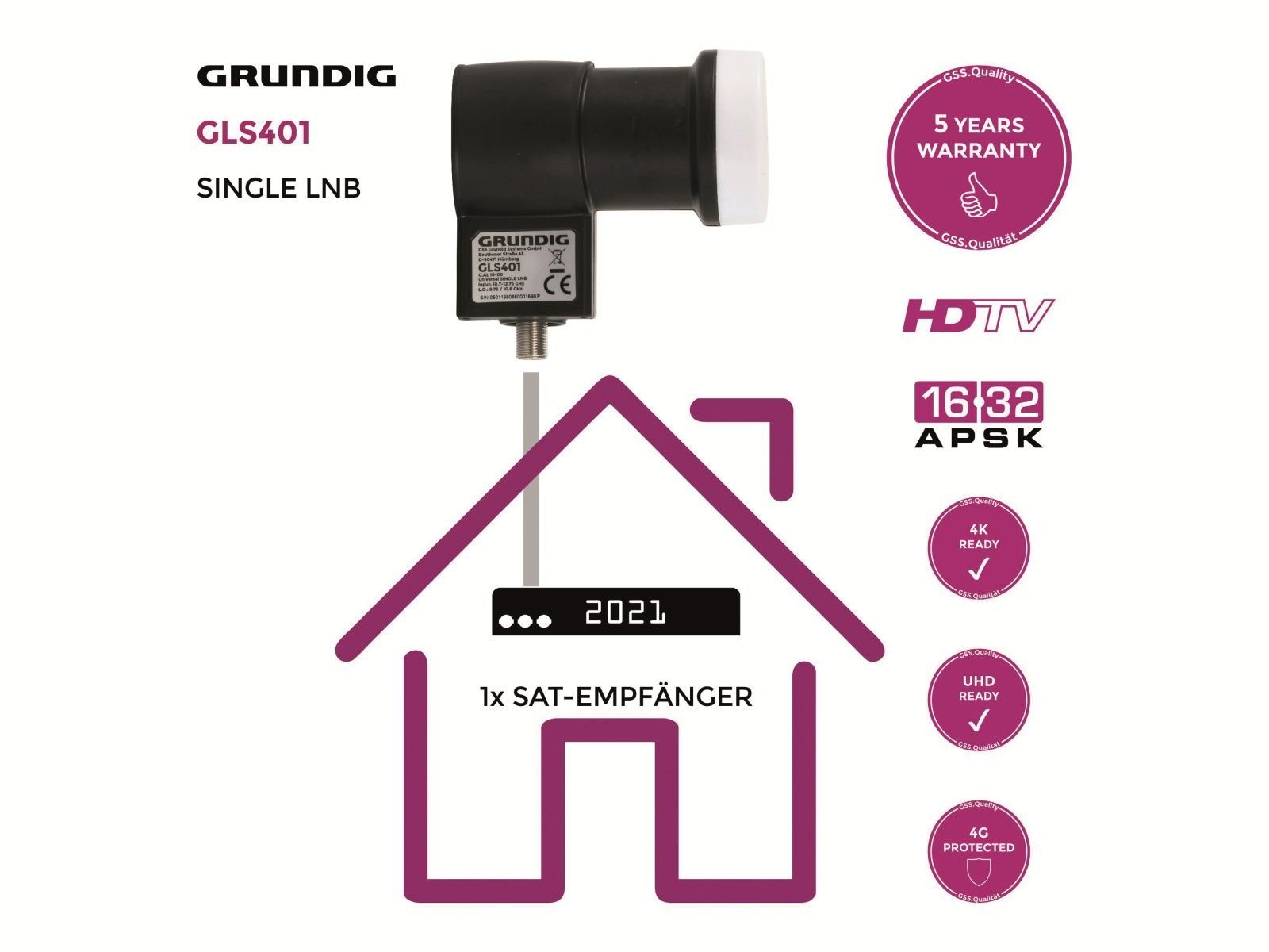 Universal-Single-LNB Grundig GLS401 Single-LNB GRUNDIG