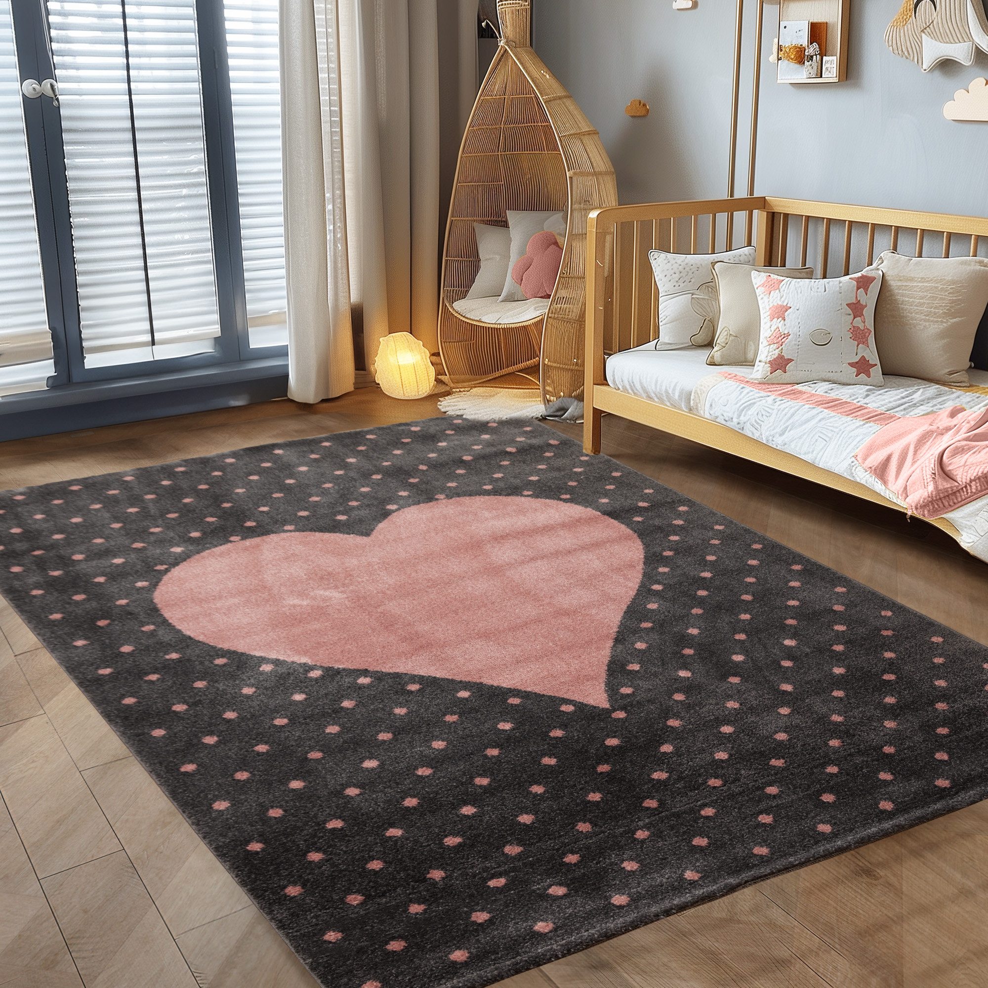 Carpettex Kinderteppich Herz-Design, Läufer, Höhe: 10 mm, Teppich Kinderzim günstig online kaufen