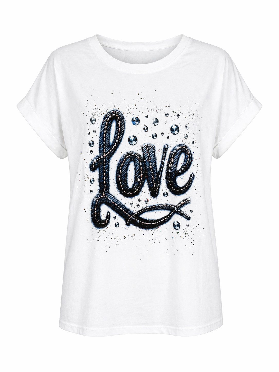 ITALY VIBES Kurzarmshirt - T-Shirt - ITALY VIBES Shirt kurzarm Damen - stylisches Front Artwork ONE SIZE / passend für Größe S - L
