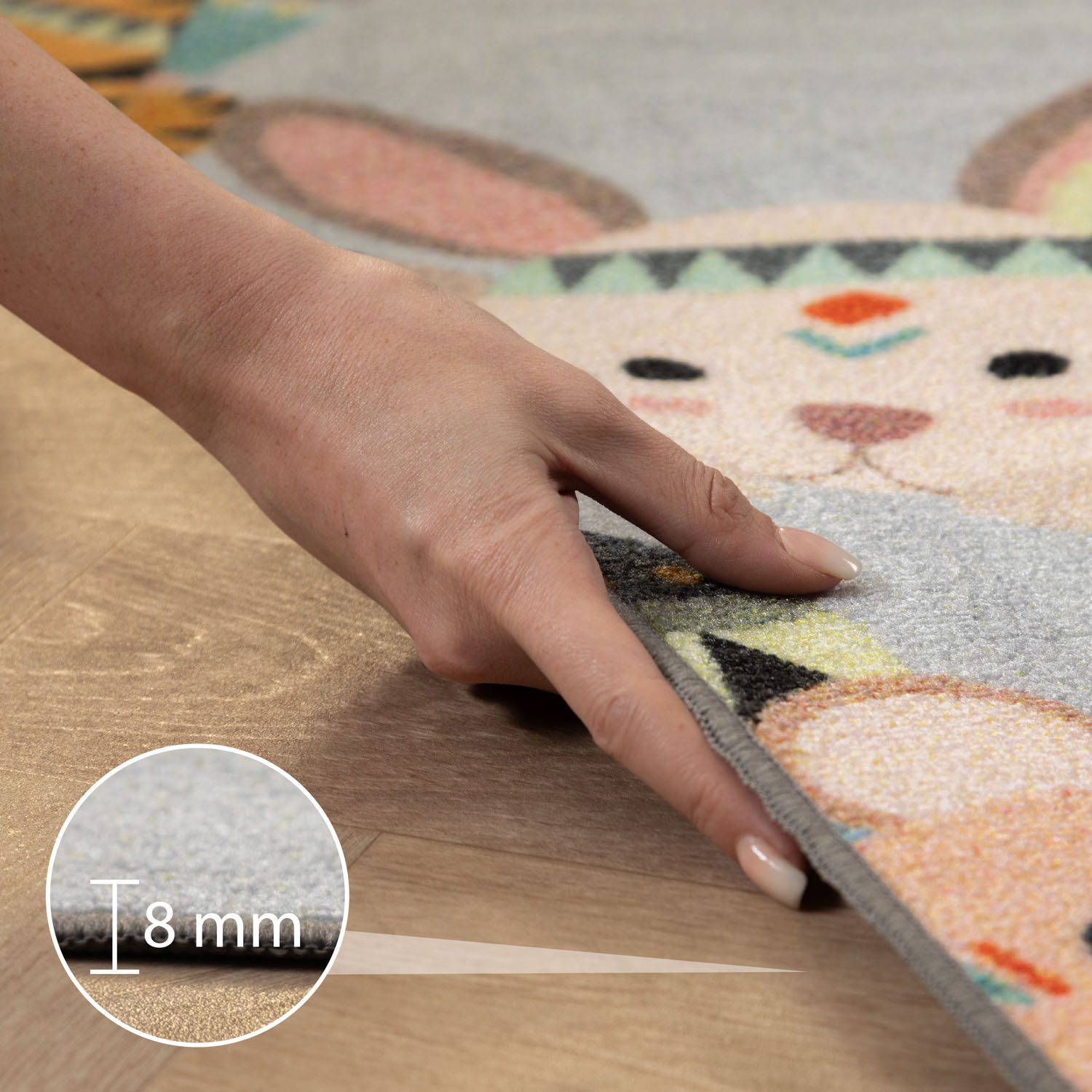 SIMPEX24 Teppich Hüpfspiel Design, Rechteckig, Höhe: 7 mm, Teppich Kinderzimmer Hüpfspiel Design Rutschfest Waschbar