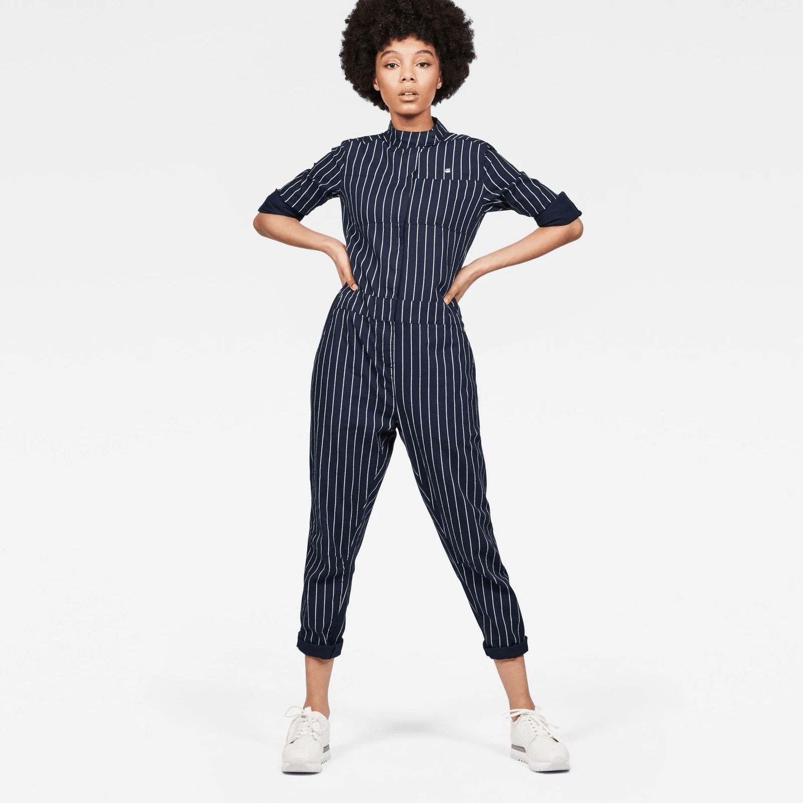 G-STAR Jumpsuit Damen Overall Avernus Racer Suit Slim Sartho Blue Größe: XL (1-tlg) Eingrifftaschen