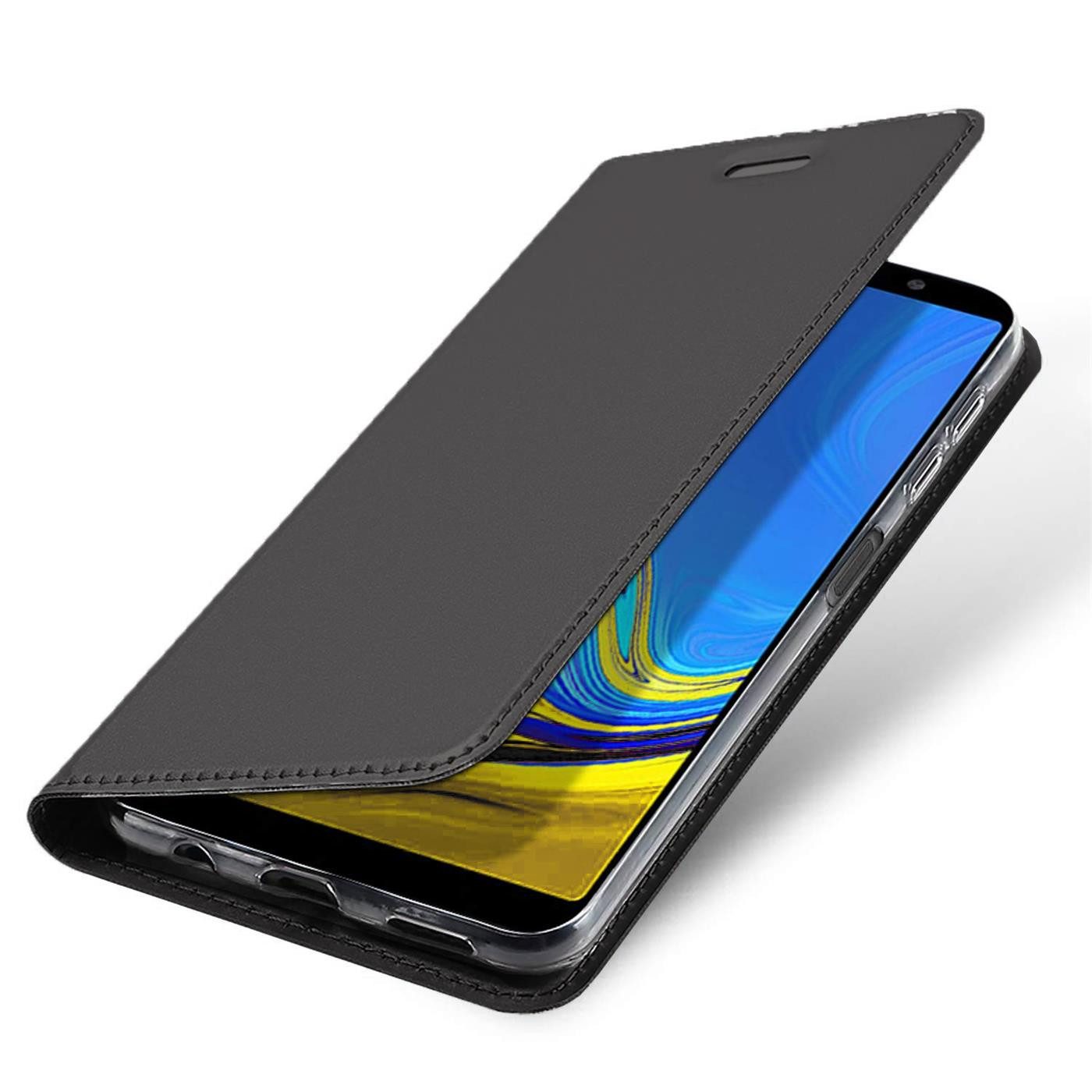 CoolGadget Handyhülle Magnet Case Handy Tasche für Samsung Galaxy A7 2018 6 Zoll, Hülle Klapphülle Ultra Slim Flip Cover für Samsung A7 2018 Schutzhülle