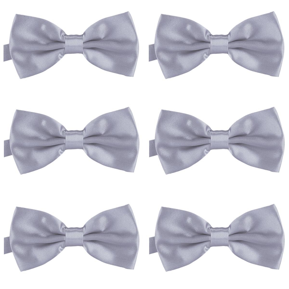 DonDon Fliege 6er Set DonDon Herren Fliege 12 x 6 cm (Packung, 6-St., 6x Herrenfliege) bereits gebunden, verstellbar, Seidenlook, 6er-Set