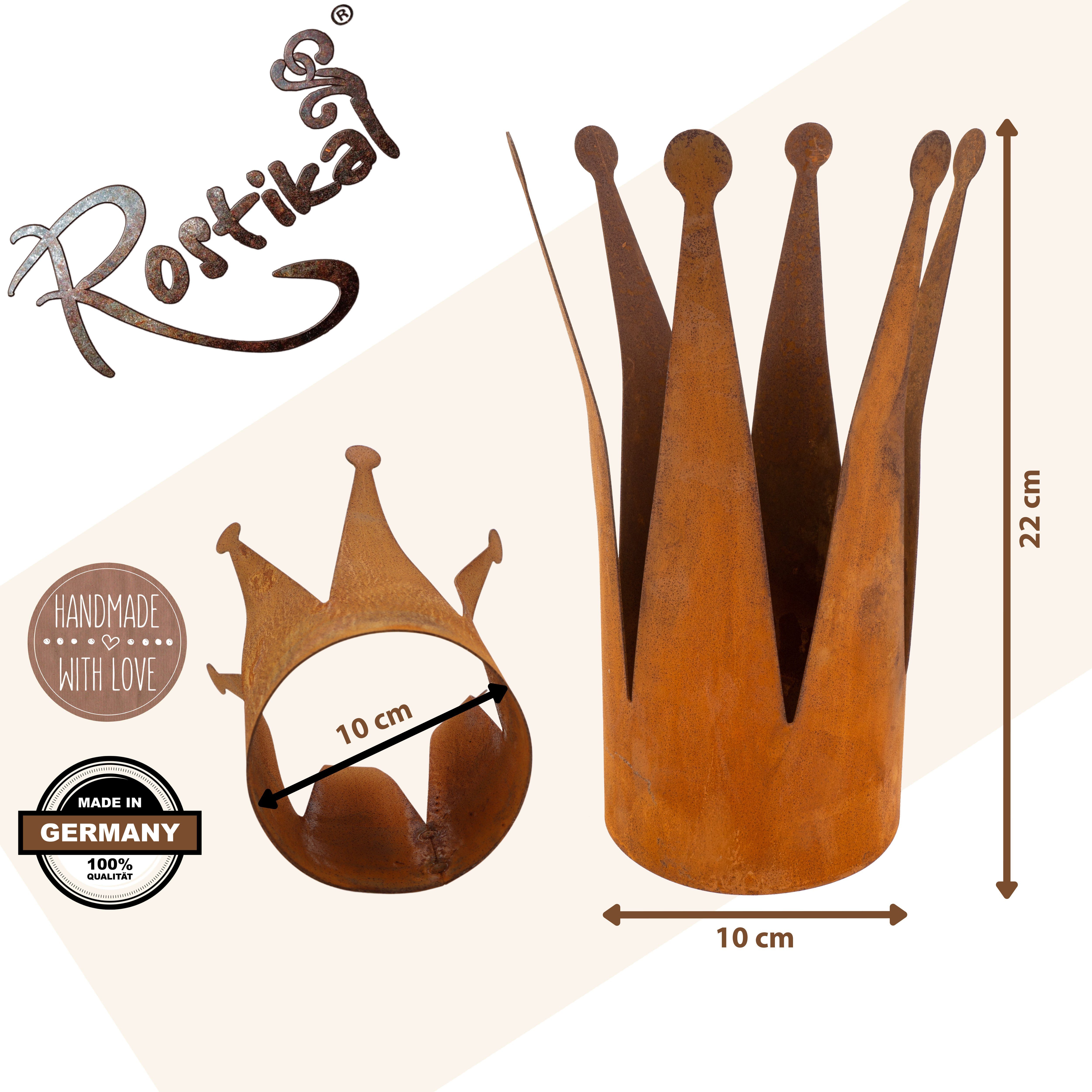 Rostikal Dekoobjekt Metall Deko Krone Vintage Gartendeko, echter Rost
